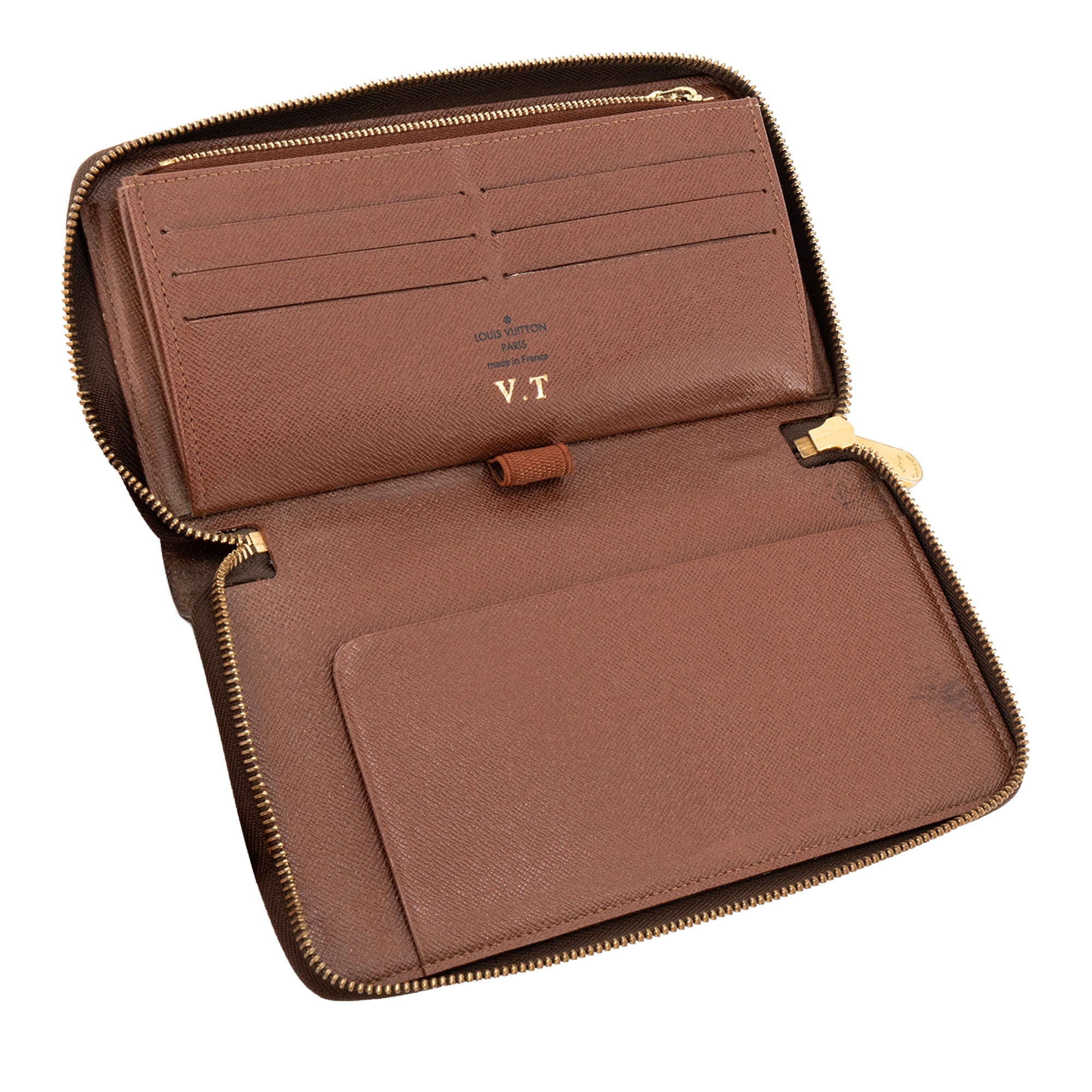 LOUIS VUITTON - Portefeuille Zippy Organizer Louis Vuitton en toile enduite monogrammee marron