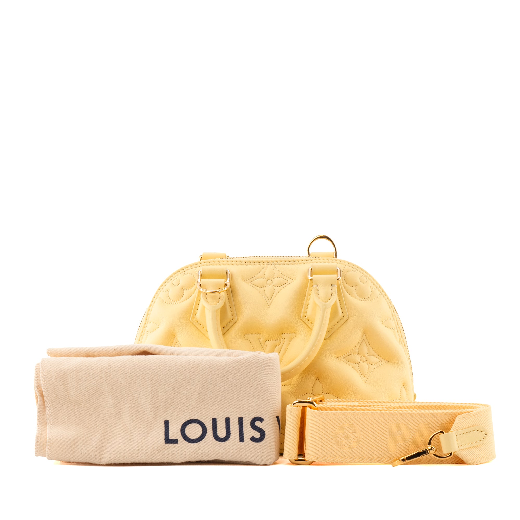 LOUIS VUITTON - Sac à bandoulière Alma BB Bubblegram Louis Vuitton en cuir jaune