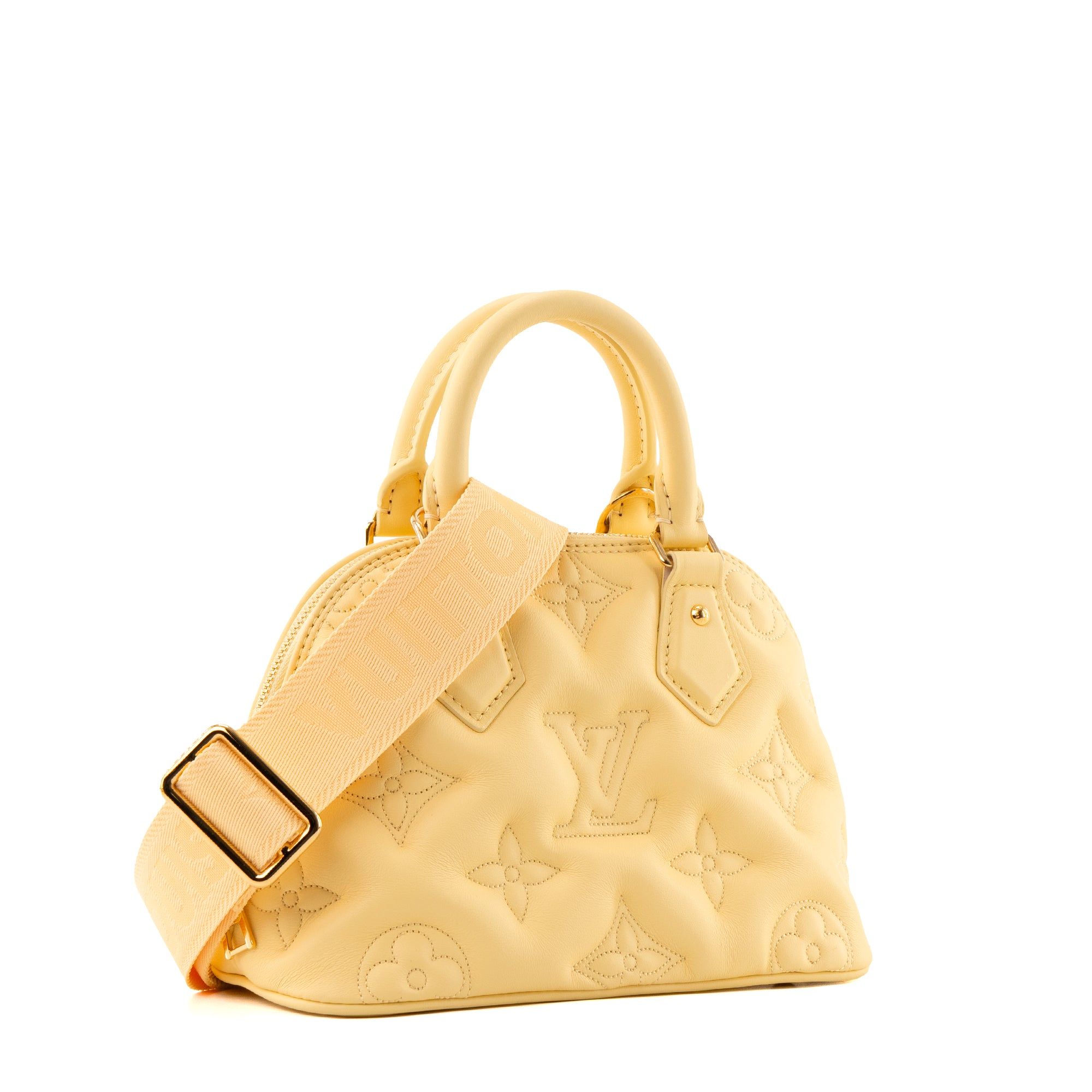 LOUIS VUITTON - Sac à bandoulière Alma BB Bubblegram Louis Vuitton en cuir jaune