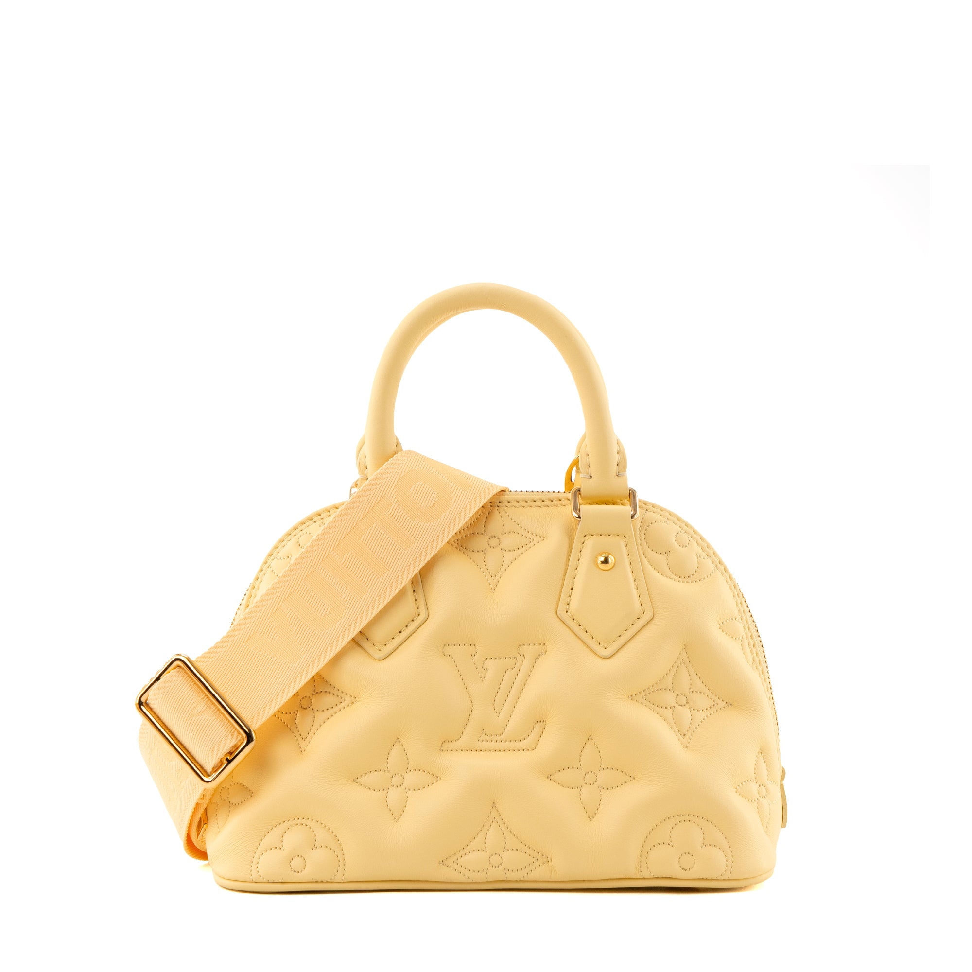 LOUIS VUITTON - Sac à bandoulière Alma BB Bubblegram Louis Vuitton en cuir jaune