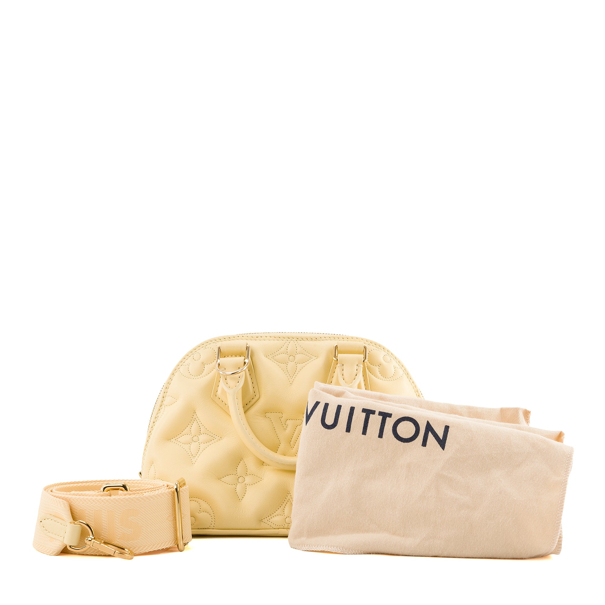 LOUIS VUITTON - Sac à bandoulière Alma BB Bubblegram Louis Vuitton en cuir jaune édition limitée