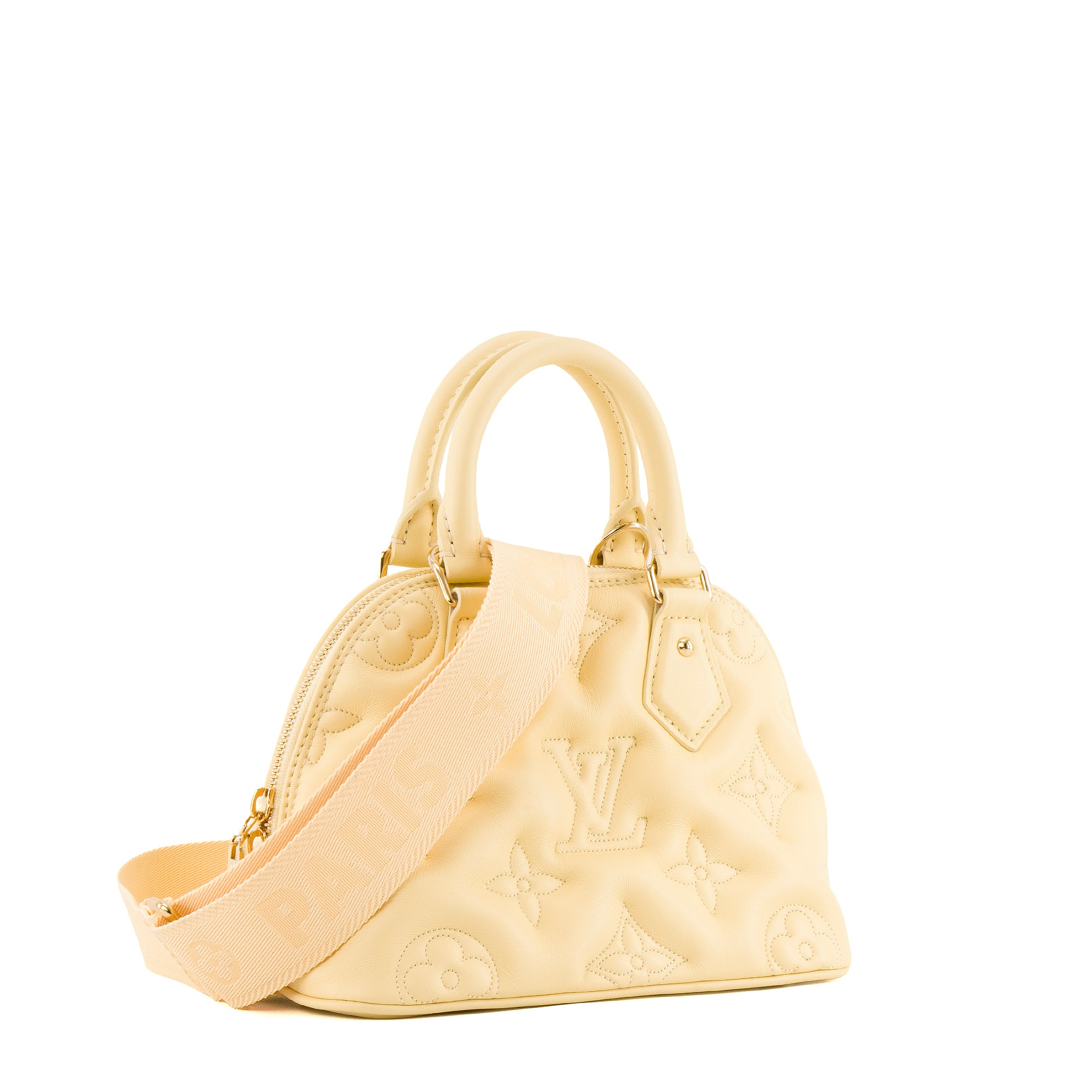 LOUIS VUITTON - Sac à bandoulière Alma BB Bubblegram Louis Vuitton en cuir jaune édition limitée
