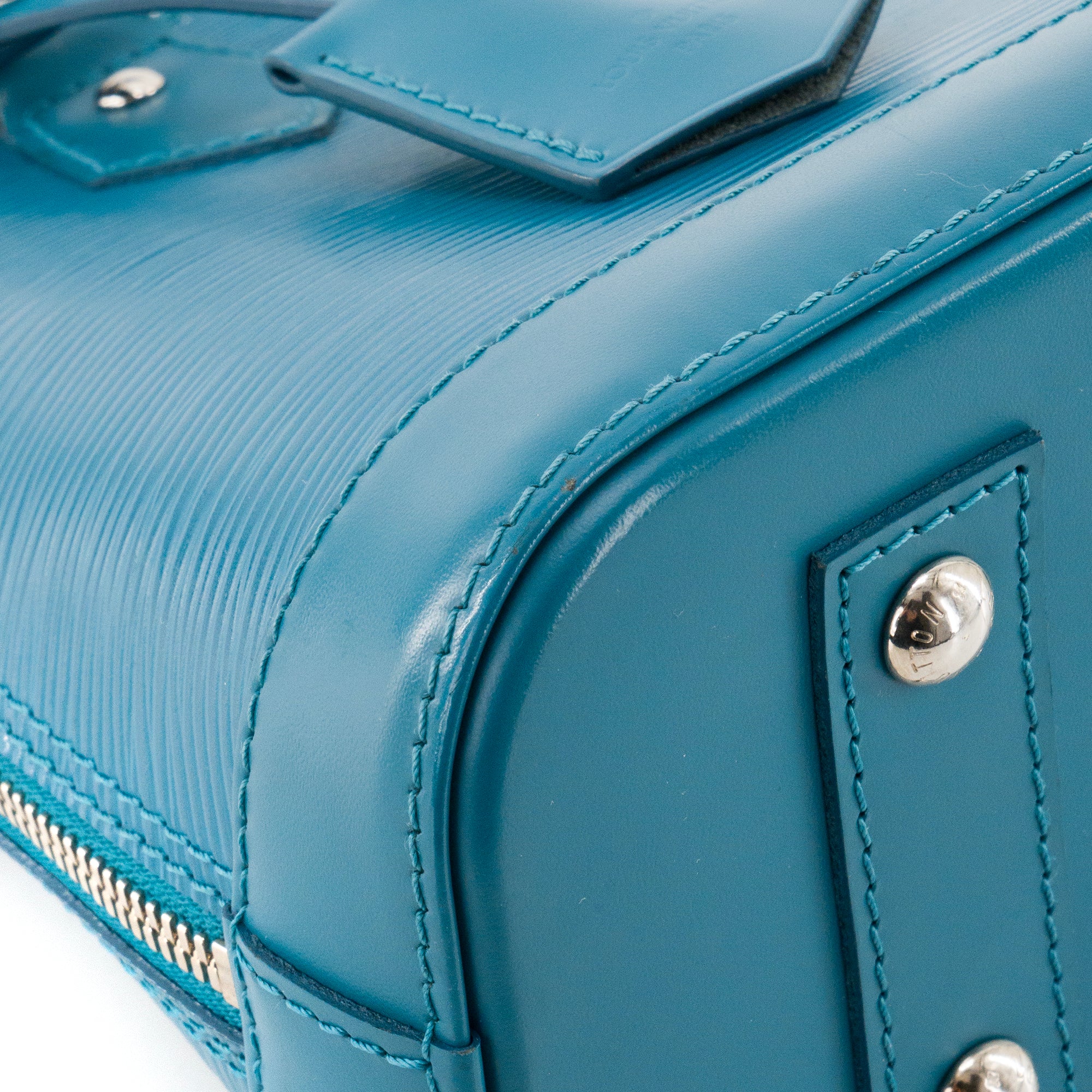 LOUIS VUITTON - Sac à bandoulière Alma BB Louis Vuitton en cuir épi bleu canard