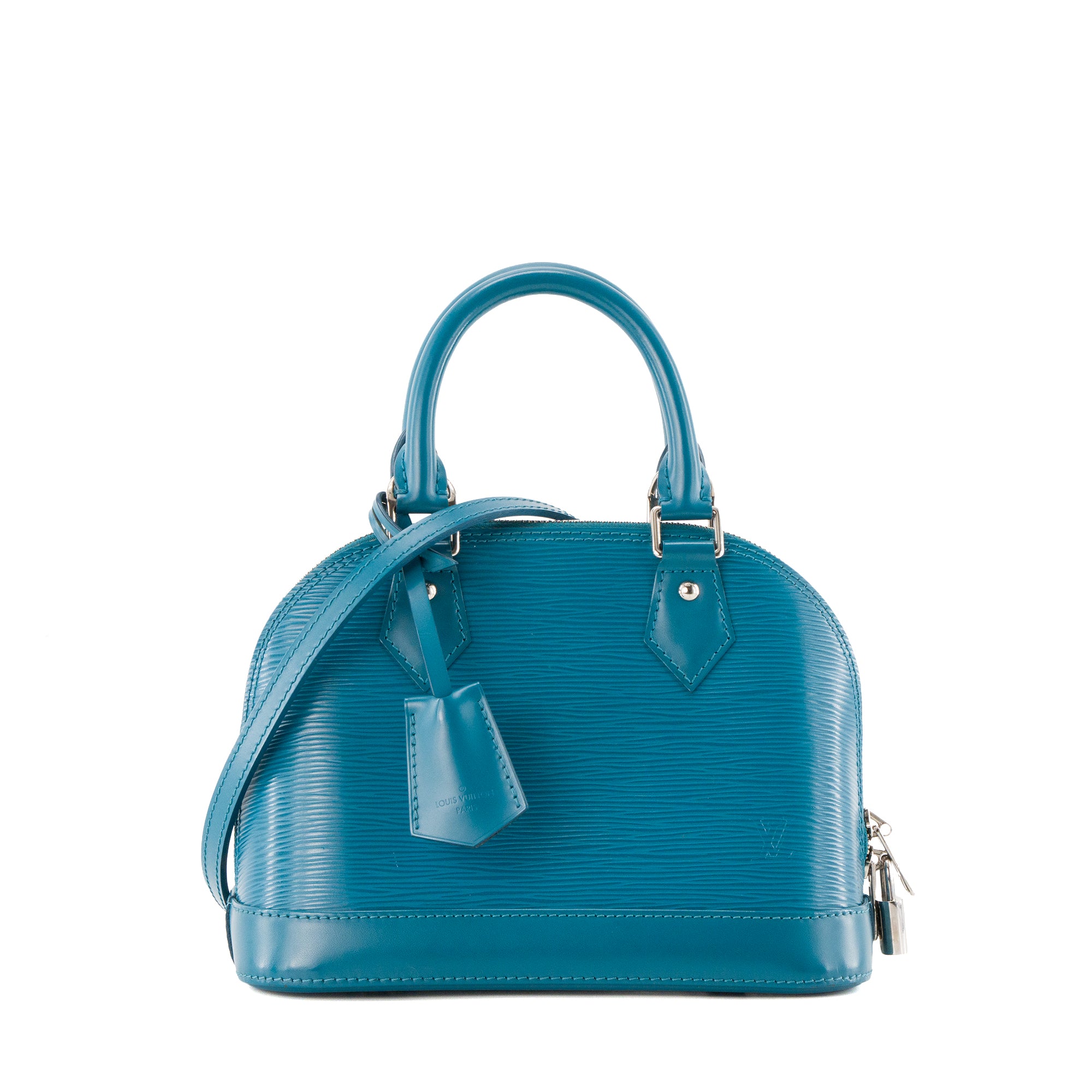 LOUIS VUITTON - Sac à bandoulière Alma BB Louis Vuitton en cuir épi bleu canard