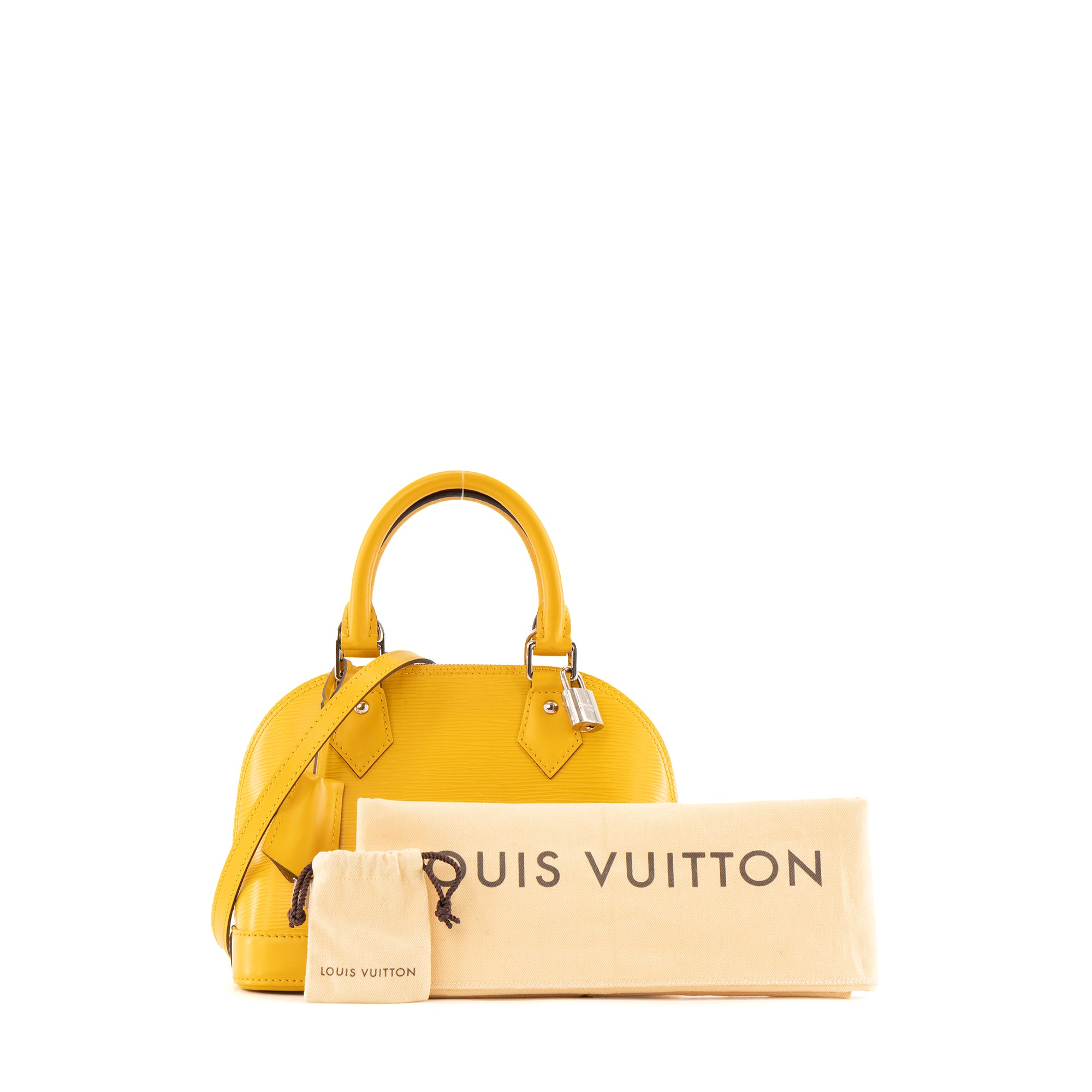 LOUIS VUITTON - Sac à bandoulière Alma BB Louis Vuitton en cuir épi bleu jaune