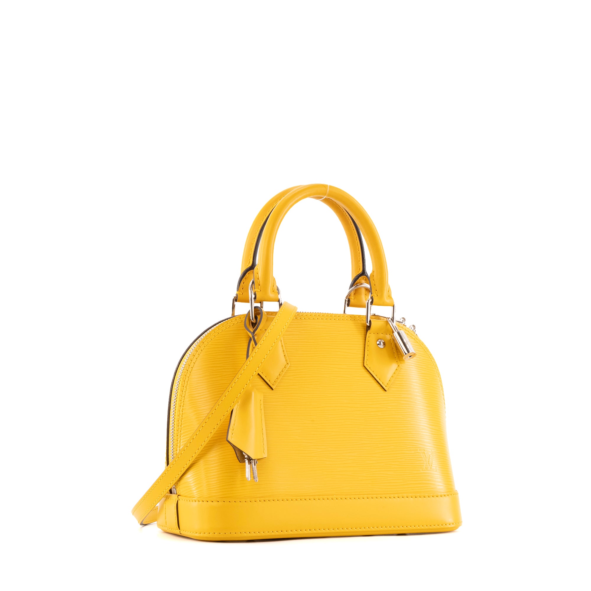 LOUIS VUITTON - Sac à bandoulière Alma BB Louis Vuitton en cuir épi bleu jaune