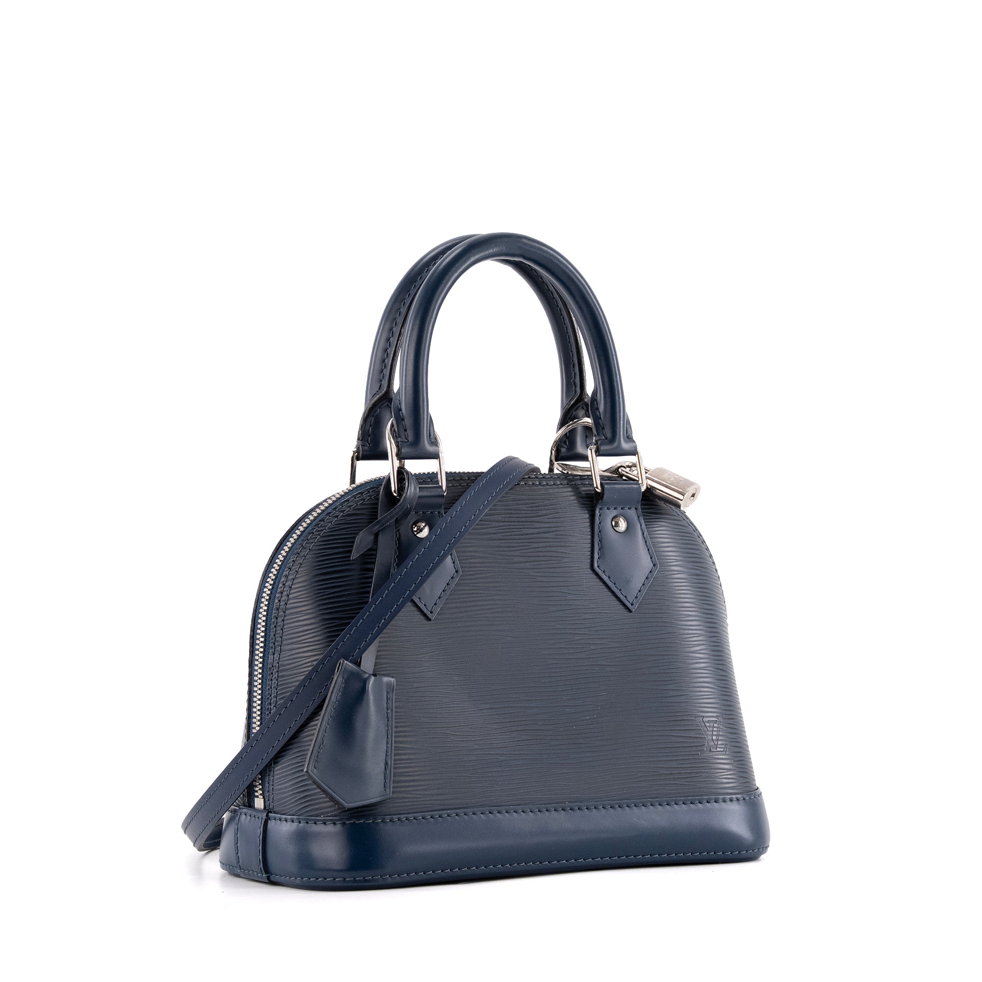 LOUIS VUITTON - Sac à bandoulière Alma BB Louis Vuitton en cuir épi bleu marine