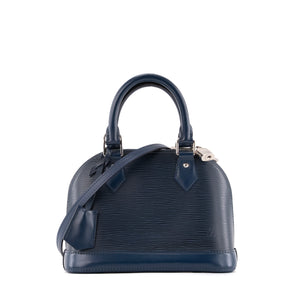 LOUIS VUITTON - Sac à bandoulière Alma BB Louis Vuitton en cuir épi bleu marine