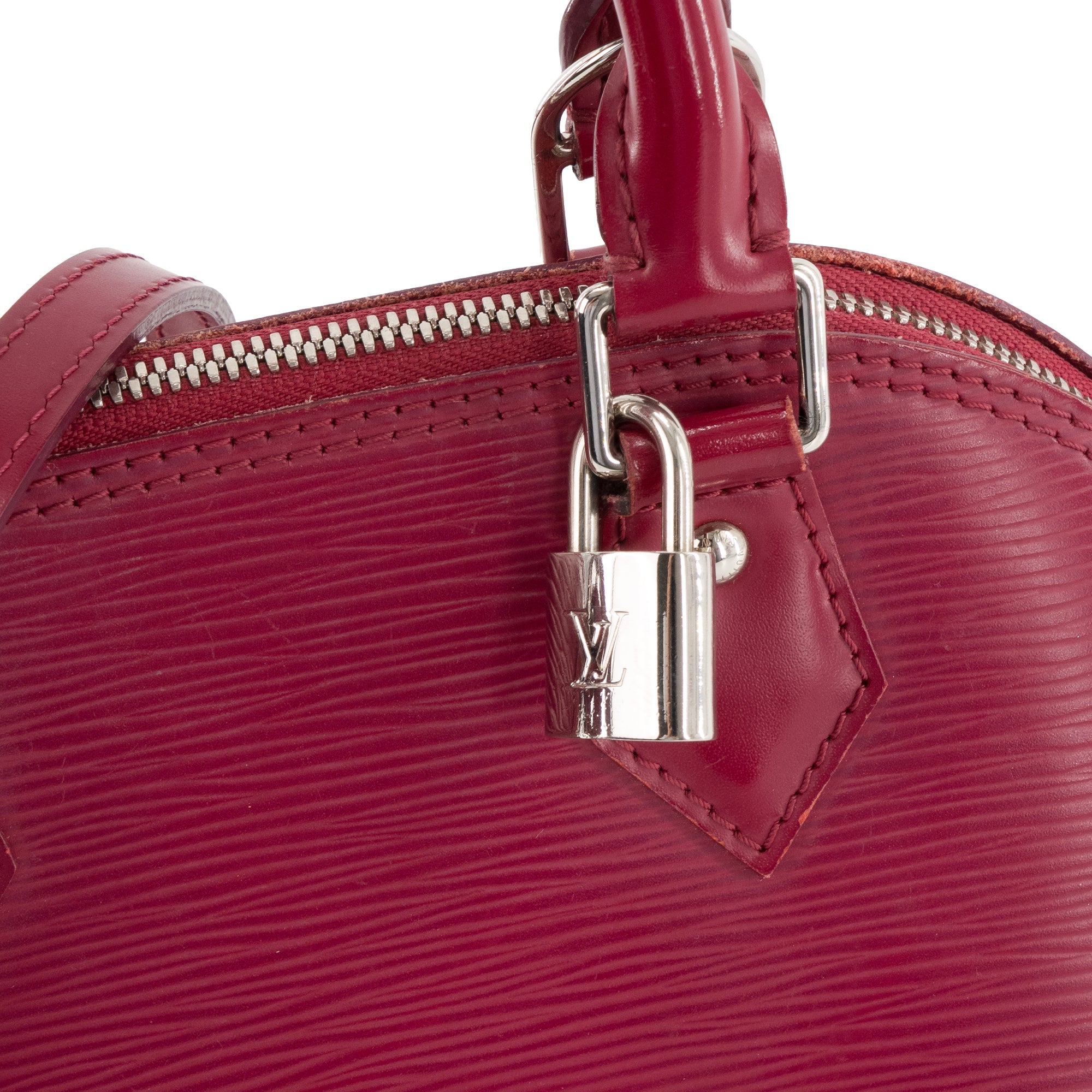 LOUIS VUITTON - Sac à bandoulière Alma BB Louis Vuitton en cuir épi framboise