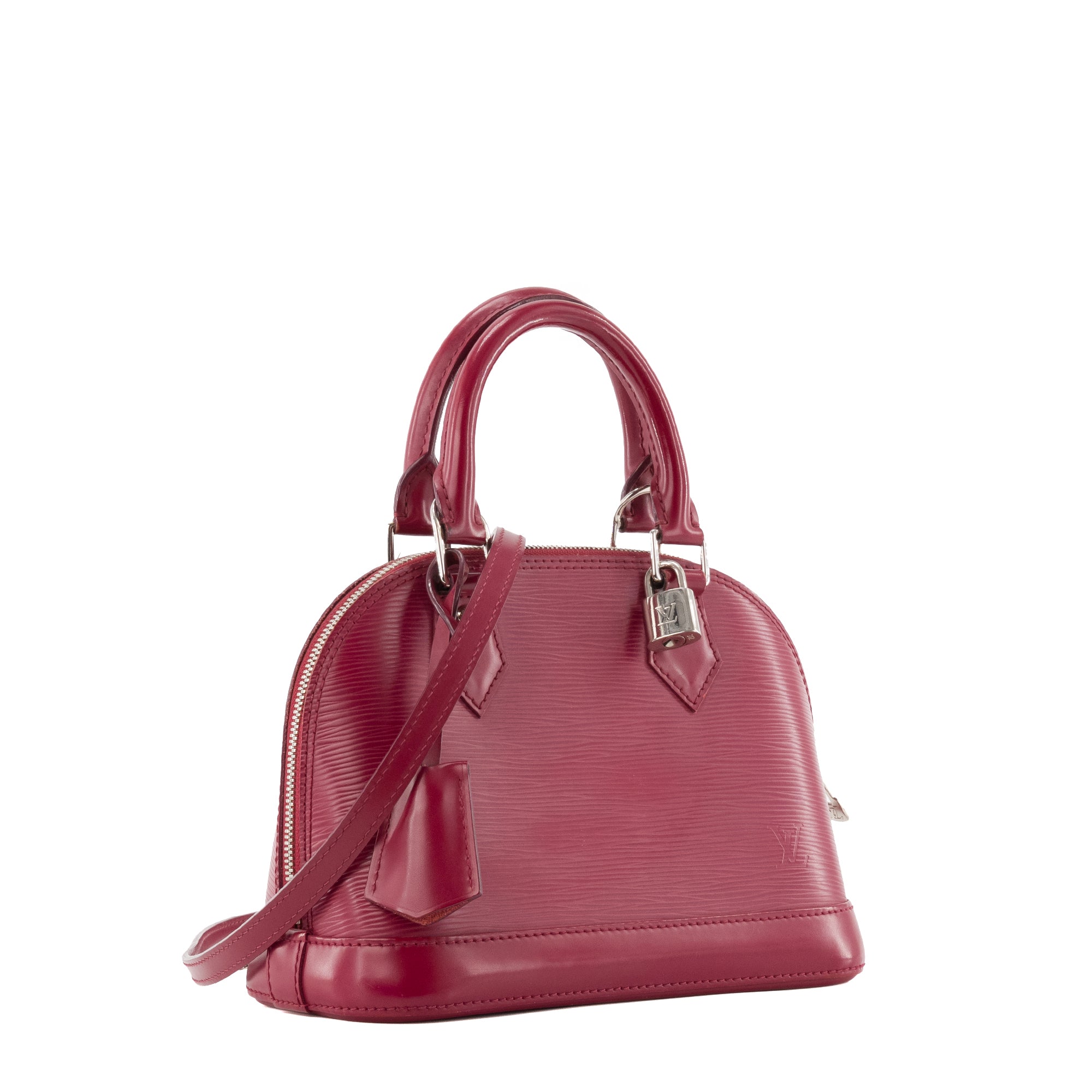 LOUIS VUITTON - Sac à bandoulière Alma BB Louis Vuitton en cuir épi framboise