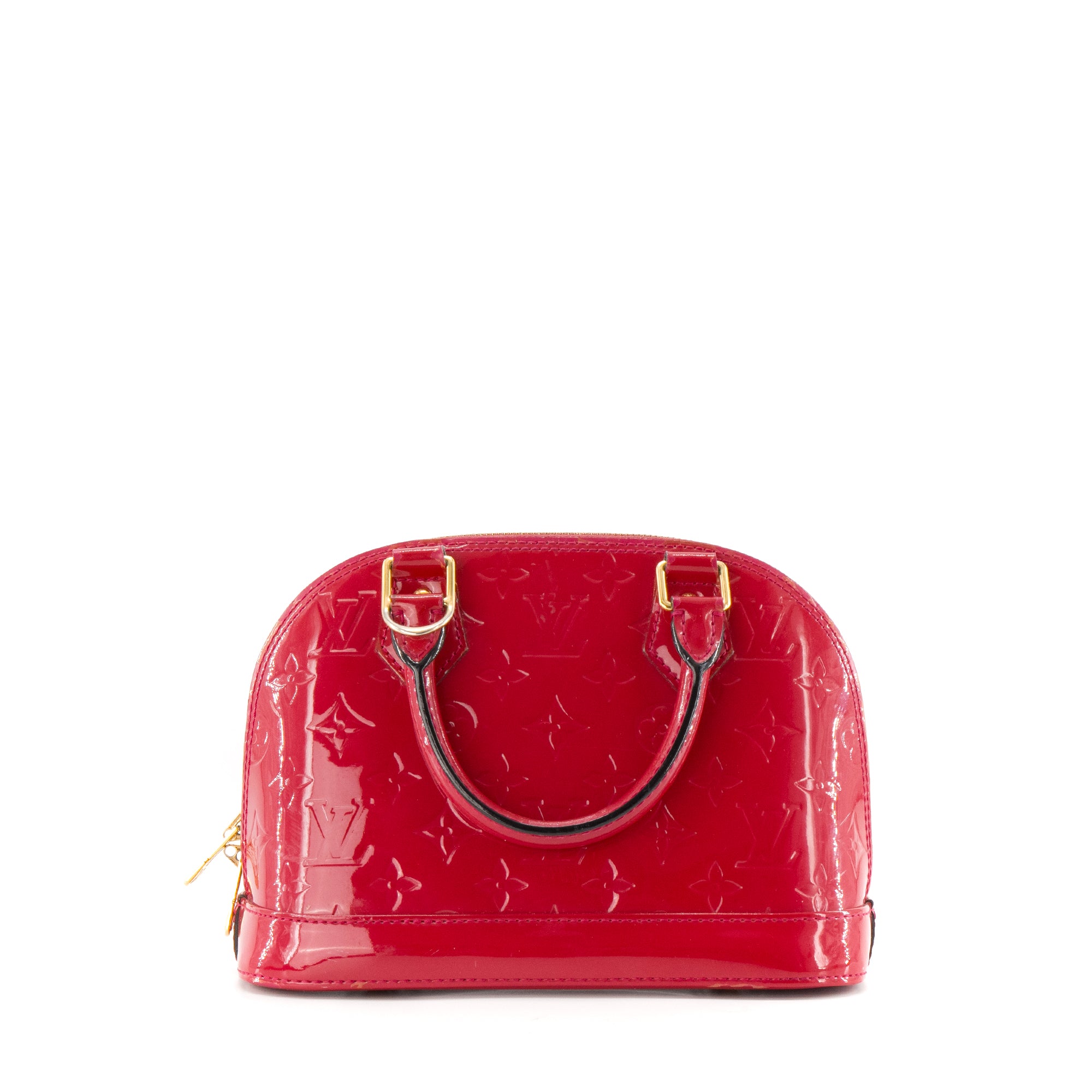 LOUIS VUITTON - Sac à bandoulière Alma BB Louis Vuitton en cuir verni framboise