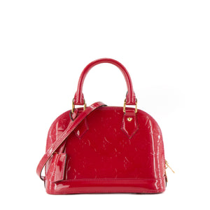 LOUIS VUITTON - Sac à bandoulière Alma BB Louis Vuitton en cuir verni framboise