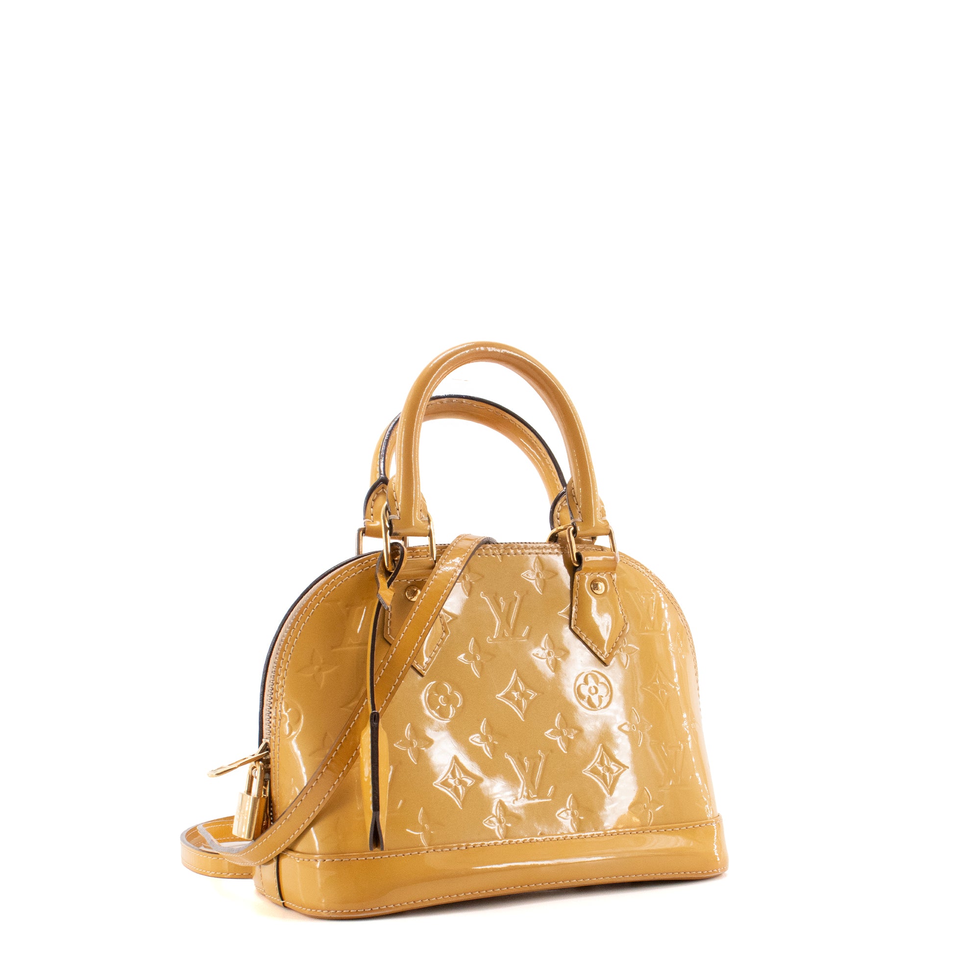 LOUIS VUITTON - Louis Vuitton Alma BB shoulder bag in mustard yellow patent leather