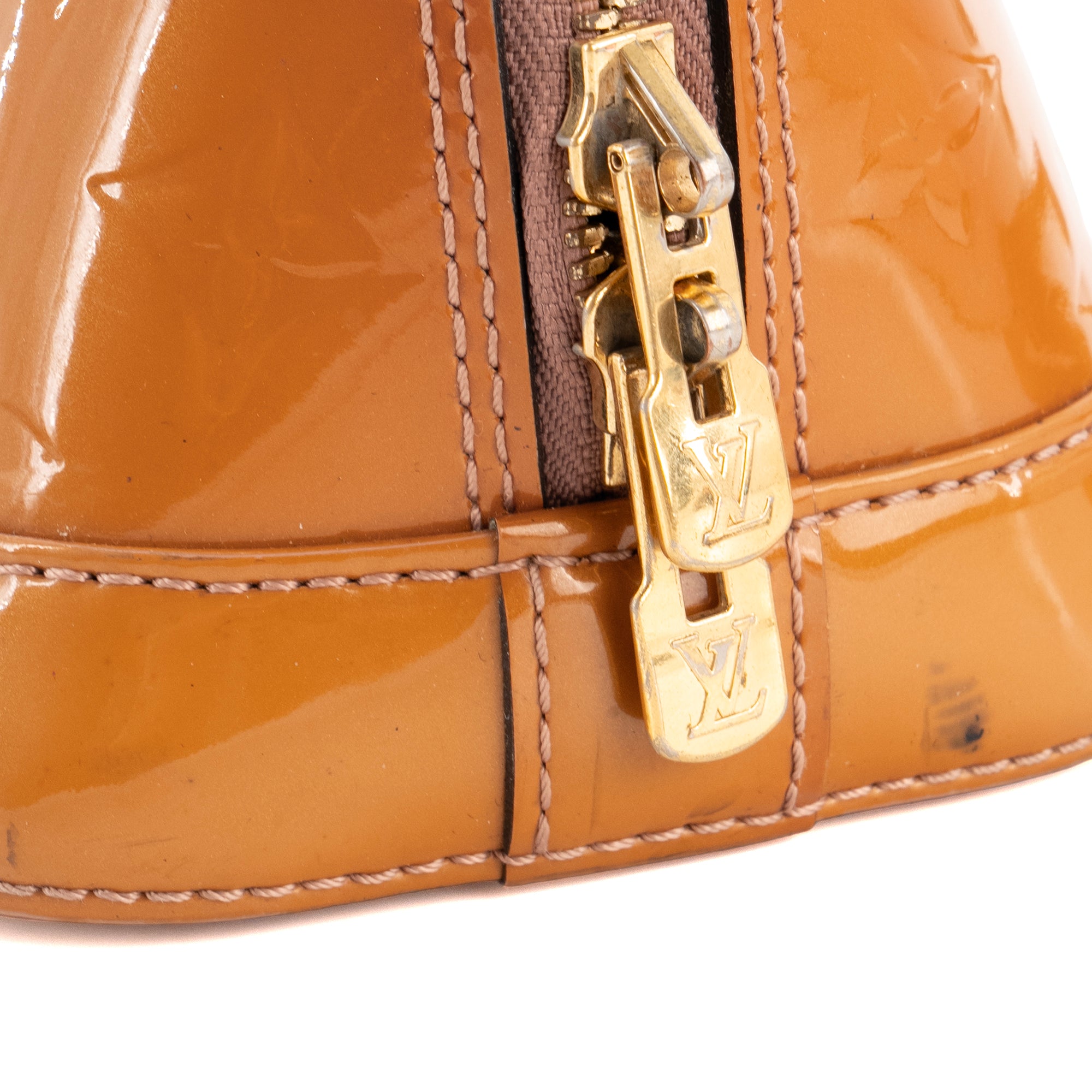 LOUIS VUITTON - Sac à Bandoulière Alma BB Louis Vuitton en cuir verni orange