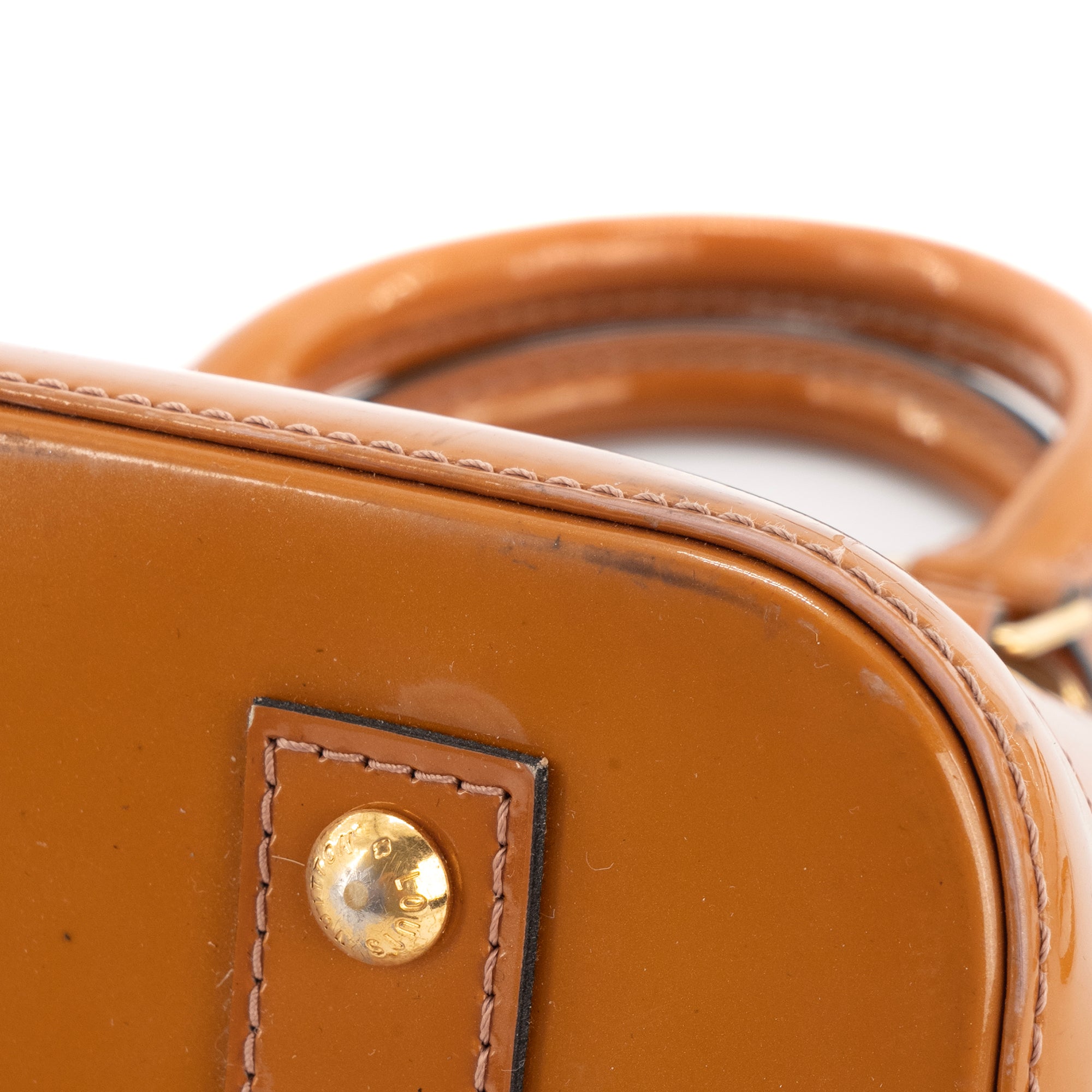 LOUIS VUITTON - Sac à Bandoulière Alma BB Louis Vuitton en cuir verni orange