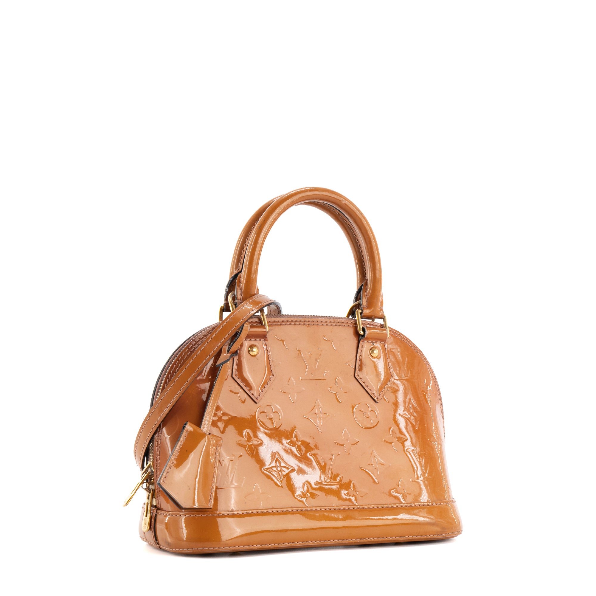 LOUIS VUITTON - Sac à Bandoulière Alma BB Louis Vuitton en cuir verni orange