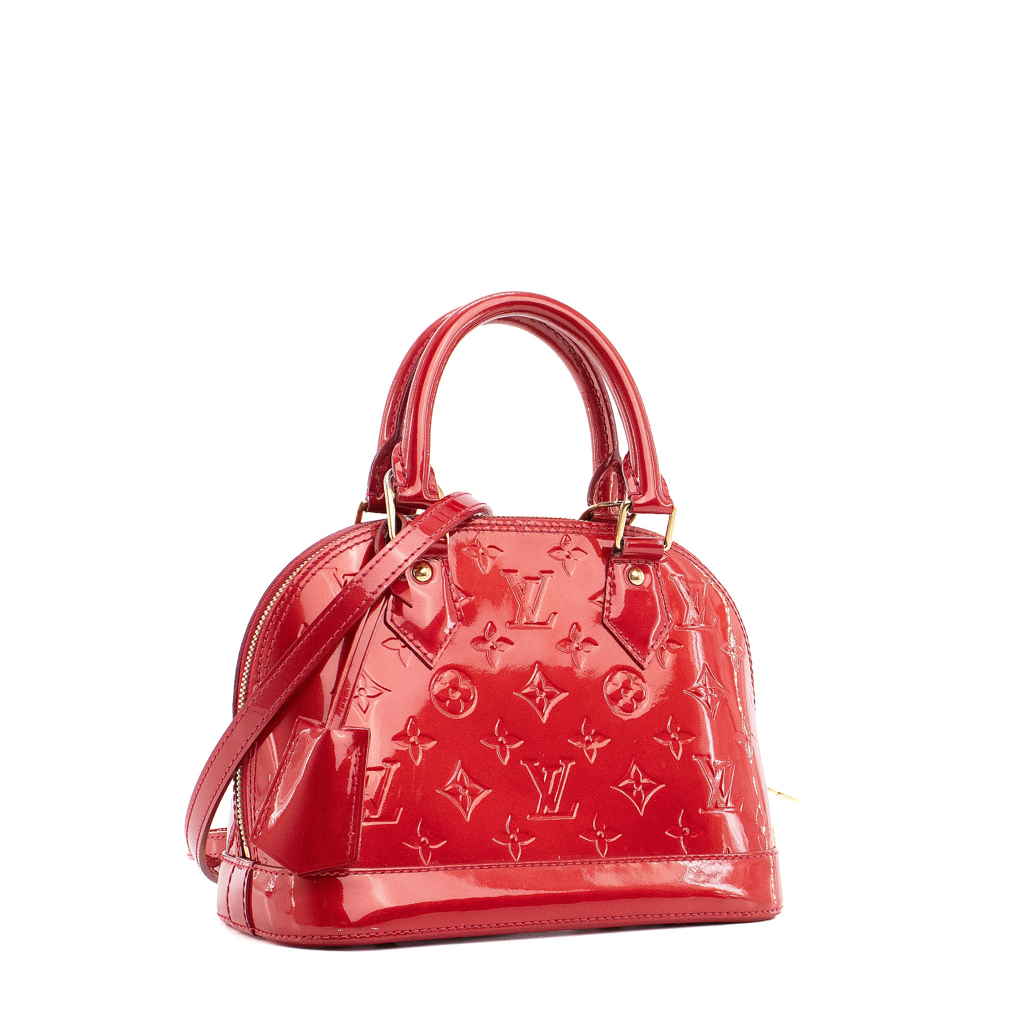 LOUIS VUITTON - Sac à bandoulière Alma BB Louis Vuitton en cuir verni rouge