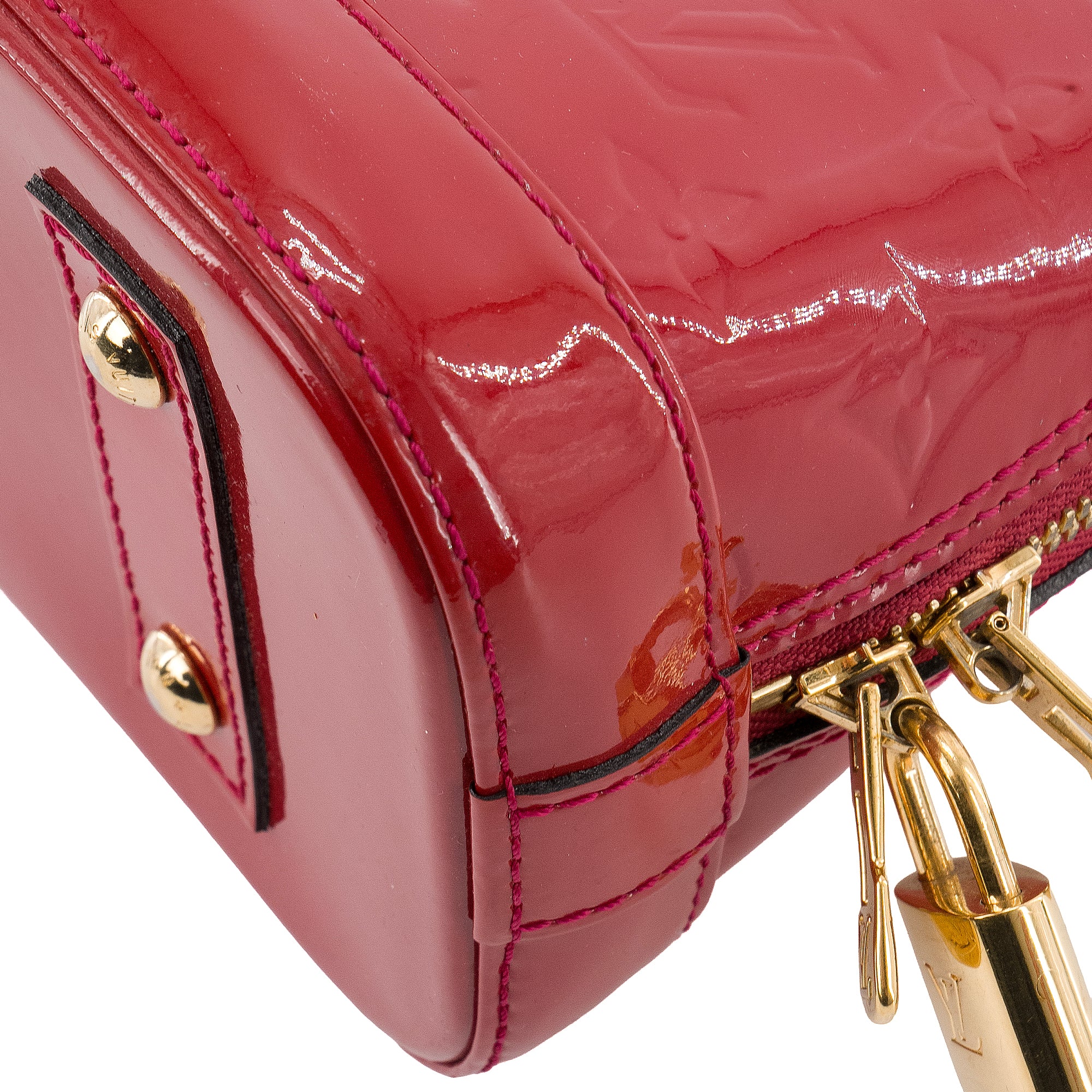 LOUIS VUITTON - Sac à bandoulière Alma BB Louis Vuitton en cuir verni rouge