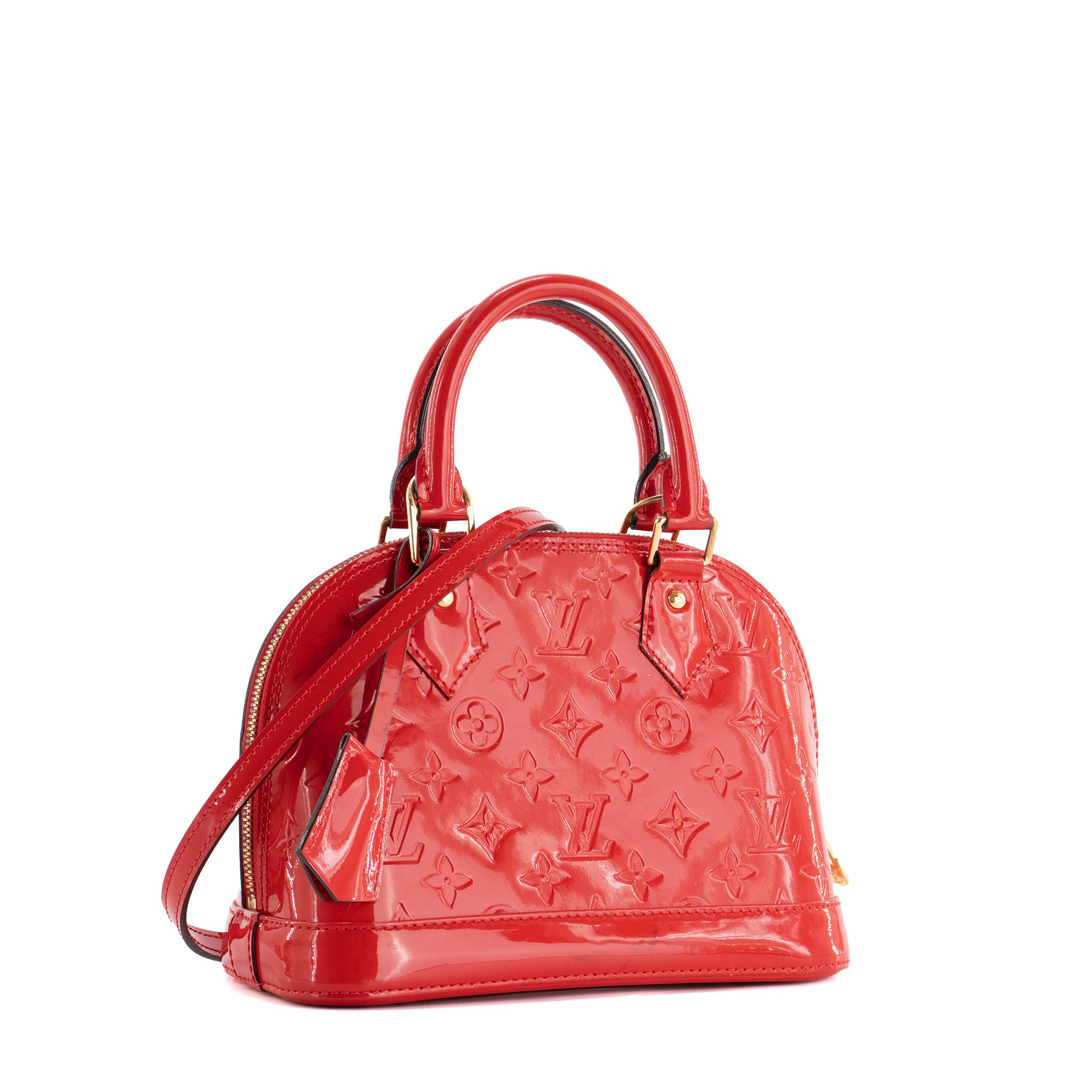 LOUIS VUITTON - Sac à bandoulière Alma BB Louis Vuitton en cuir verni rouge