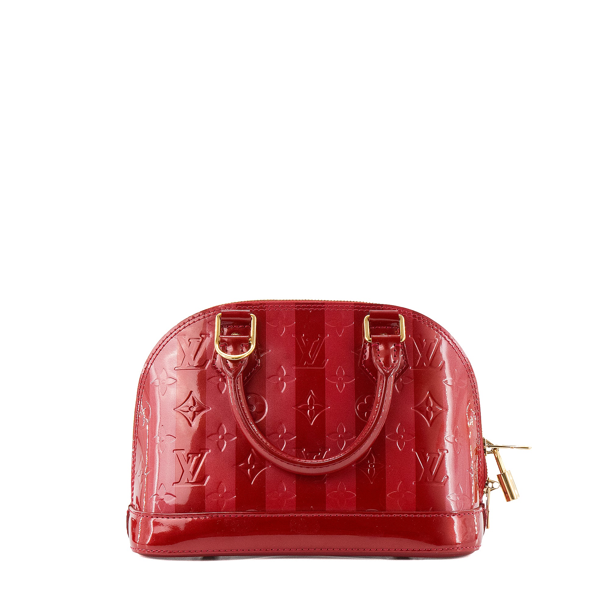 LOUIS VUITTON - Sac à bandoulière Alma BB Louis Vuitton en cuir verni rouge et rose édition limitée