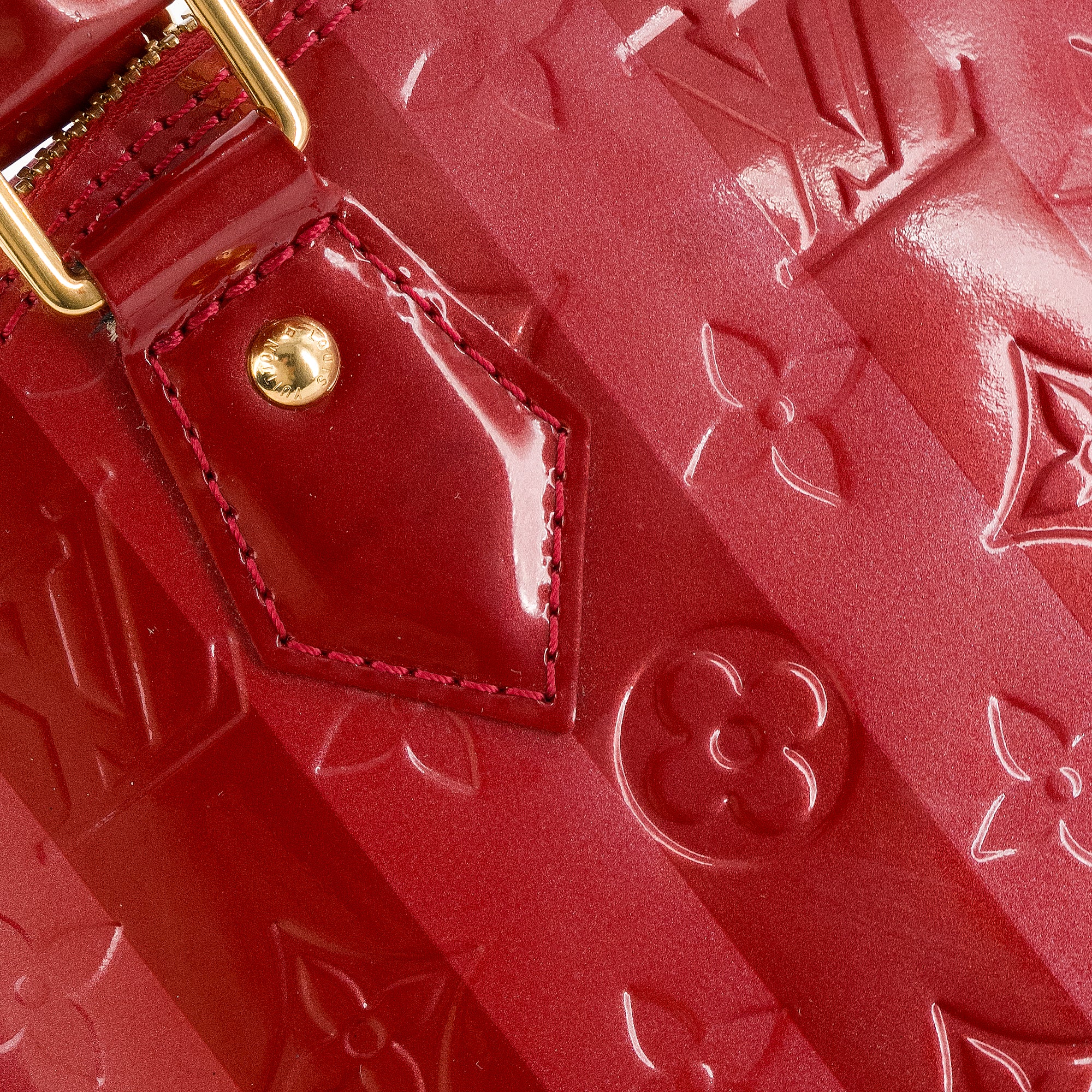 LOUIS VUITTON - Sac à bandoulière Alma BB Louis Vuitton en cuir verni rouge et rose édition limitée