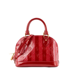 LOUIS VUITTON - Sac à bandoulière Alma BB Louis Vuitton en cuir verni rouge et rose édition limitée