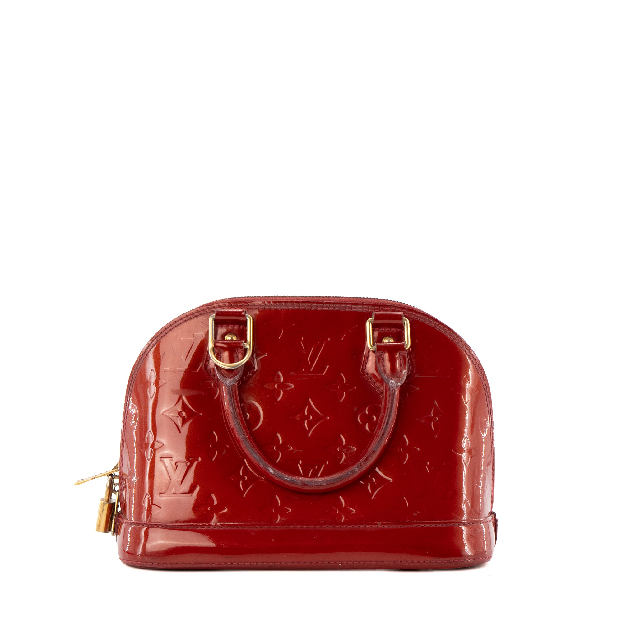 LOUIS VUITTON - Sac à bandoulière Alma BB Louis Vuitton en cuir verni rouge irisé