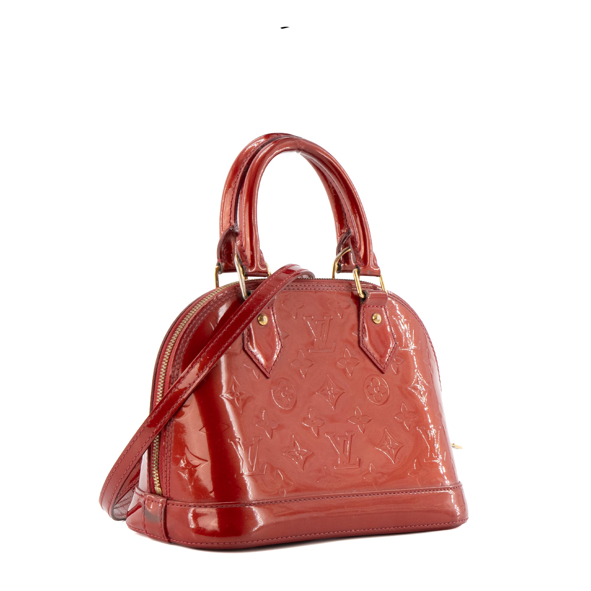 LOUIS VUITTON - Sac à bandoulière Alma BB Louis Vuitton en cuir verni rouge irisé