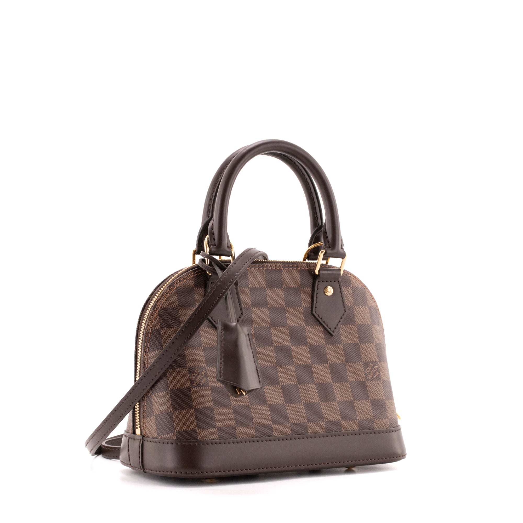 LOUIS VUITTON - Sac à bandoulière Alma BB Louis Vuitton en toile damier ébène