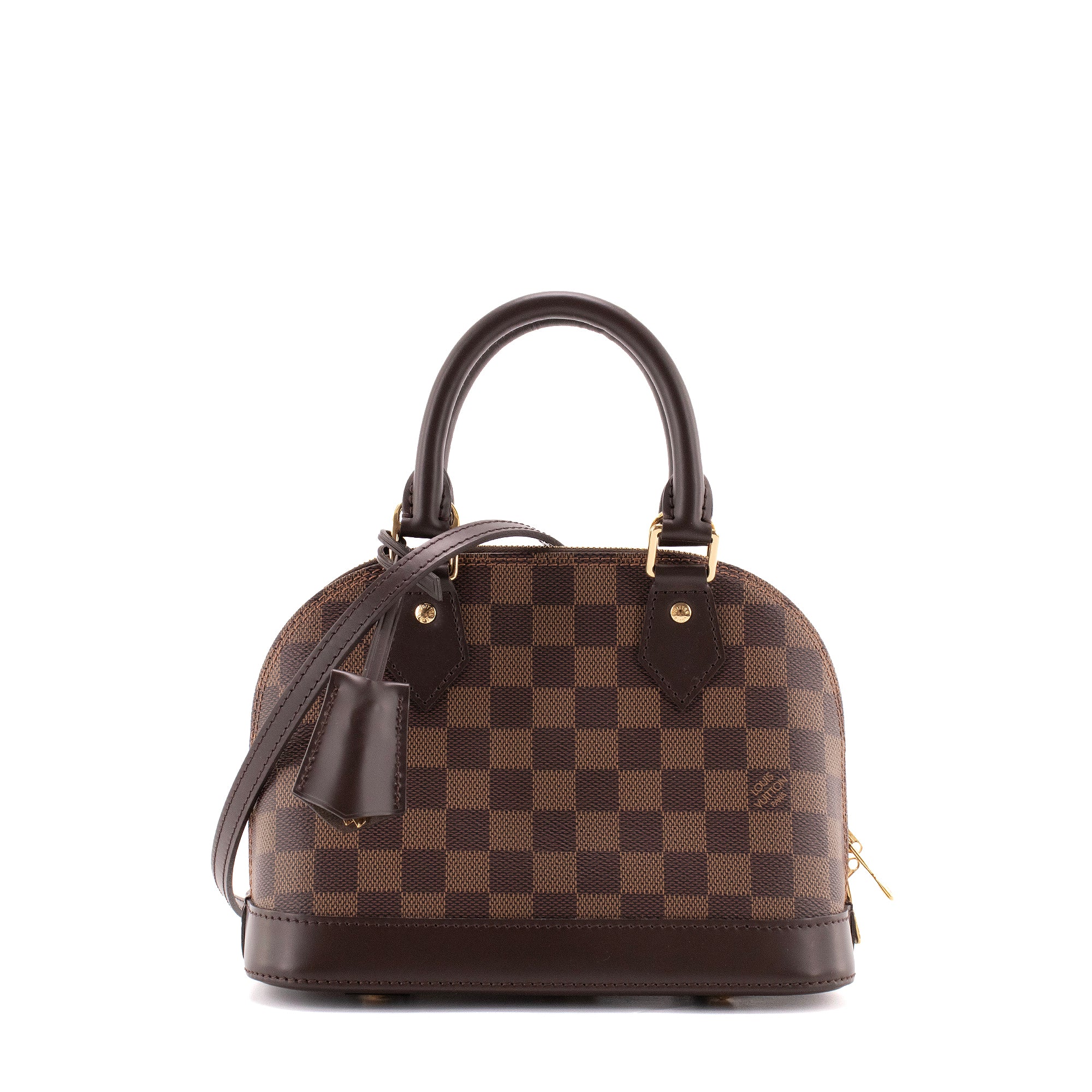LOUIS VUITTON - Sac à bandoulière Alma BB Louis Vuitton en toile damier ébène