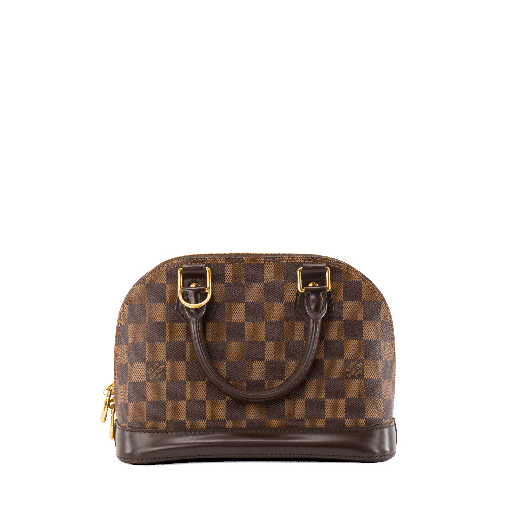 LOUIS VUITTON - Sac à bandoulière Alma BB Louis Vuitton en toile enduite damier ébène