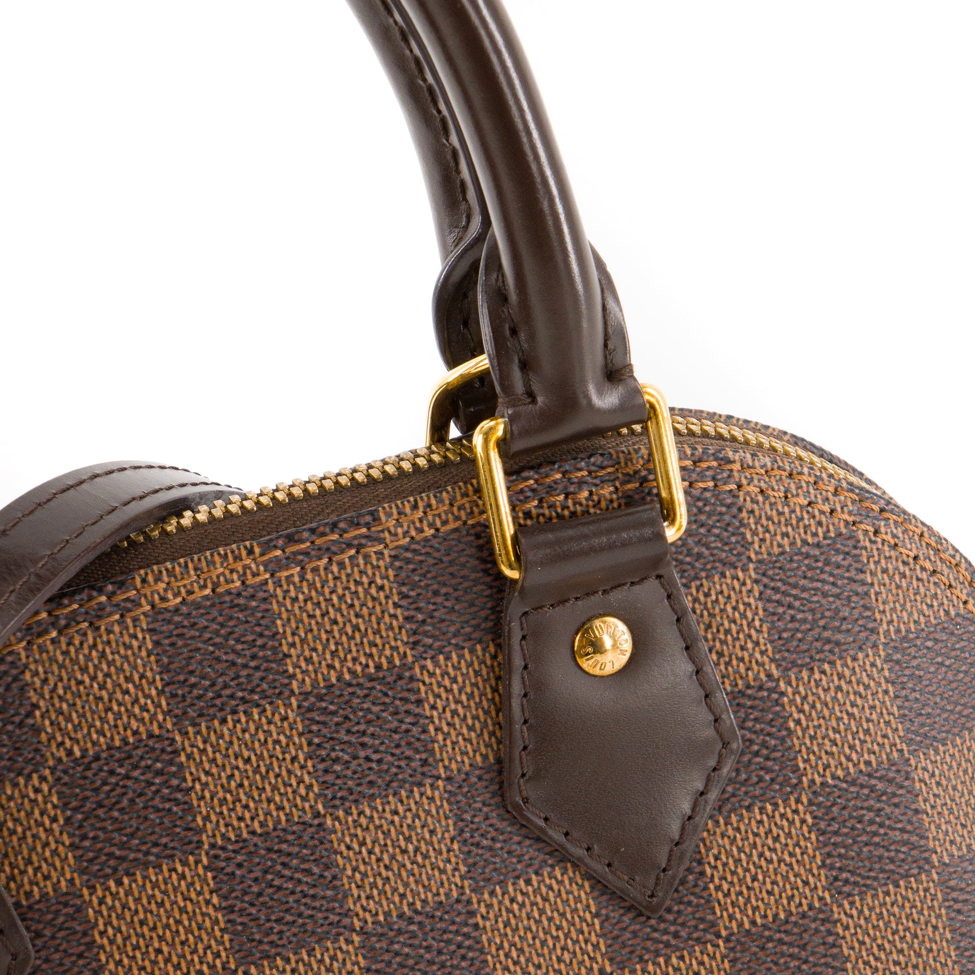 LOUIS VUITTON - Sac à bandoulière Alma BB Louis Vuitton en toile enduite damier ébène