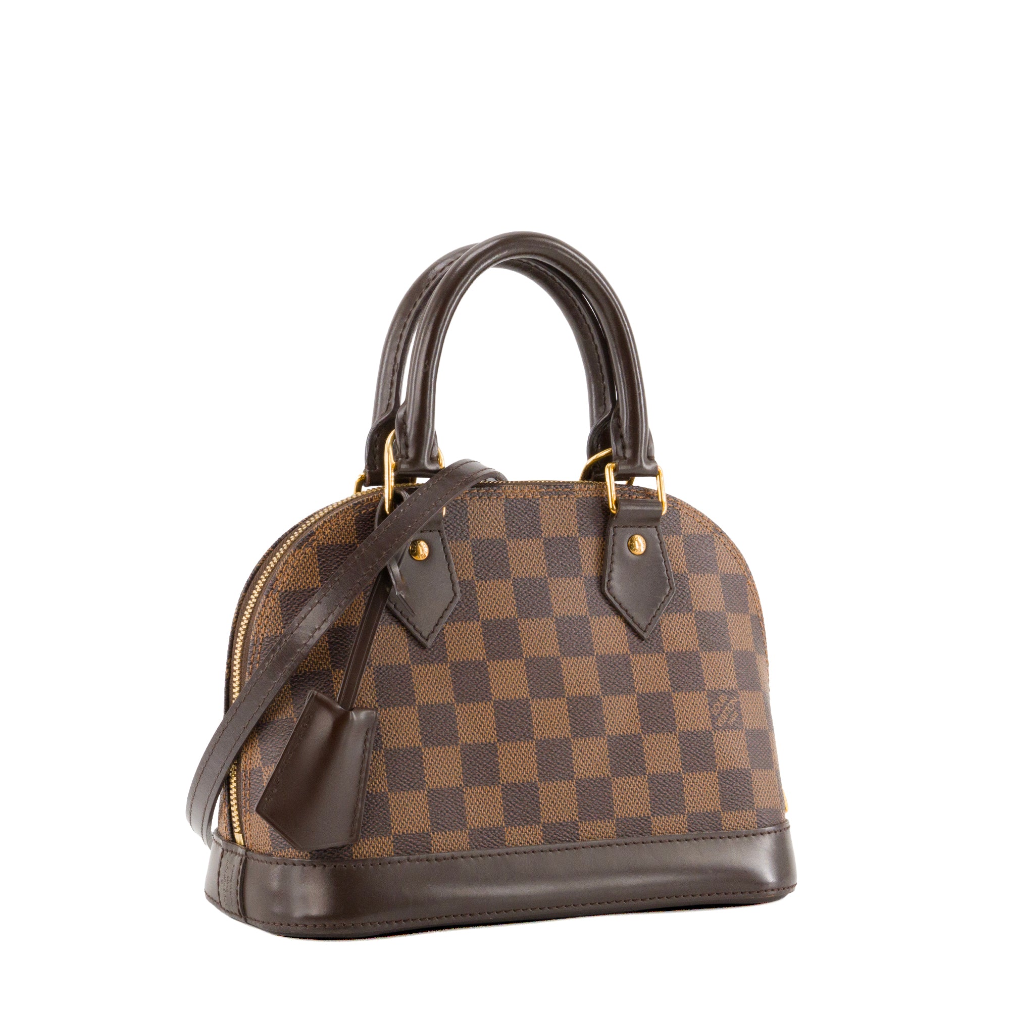 LOUIS VUITTON - Sac à bandoulière Alma BB Louis Vuitton en toile enduite damier ébène