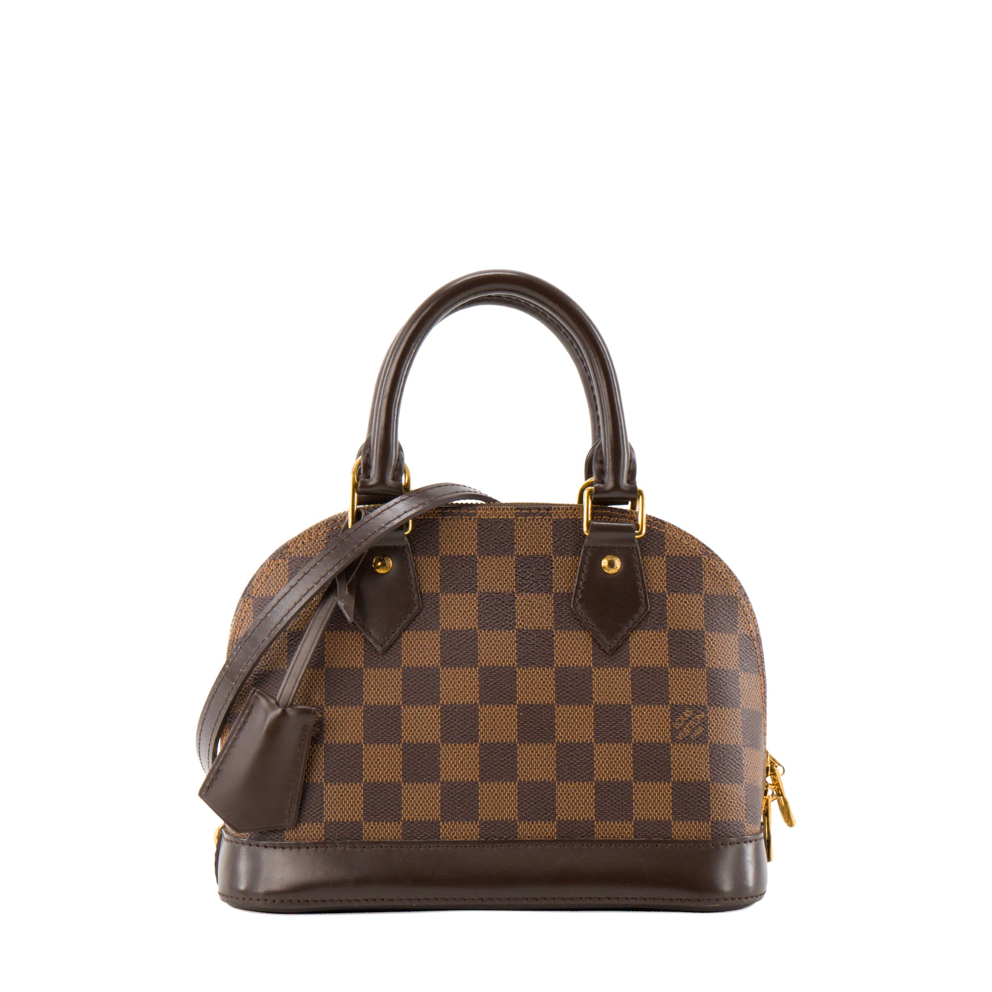 LOUIS VUITTON - Sac à bandoulière Alma BB Louis Vuitton en toile enduite damier ébène