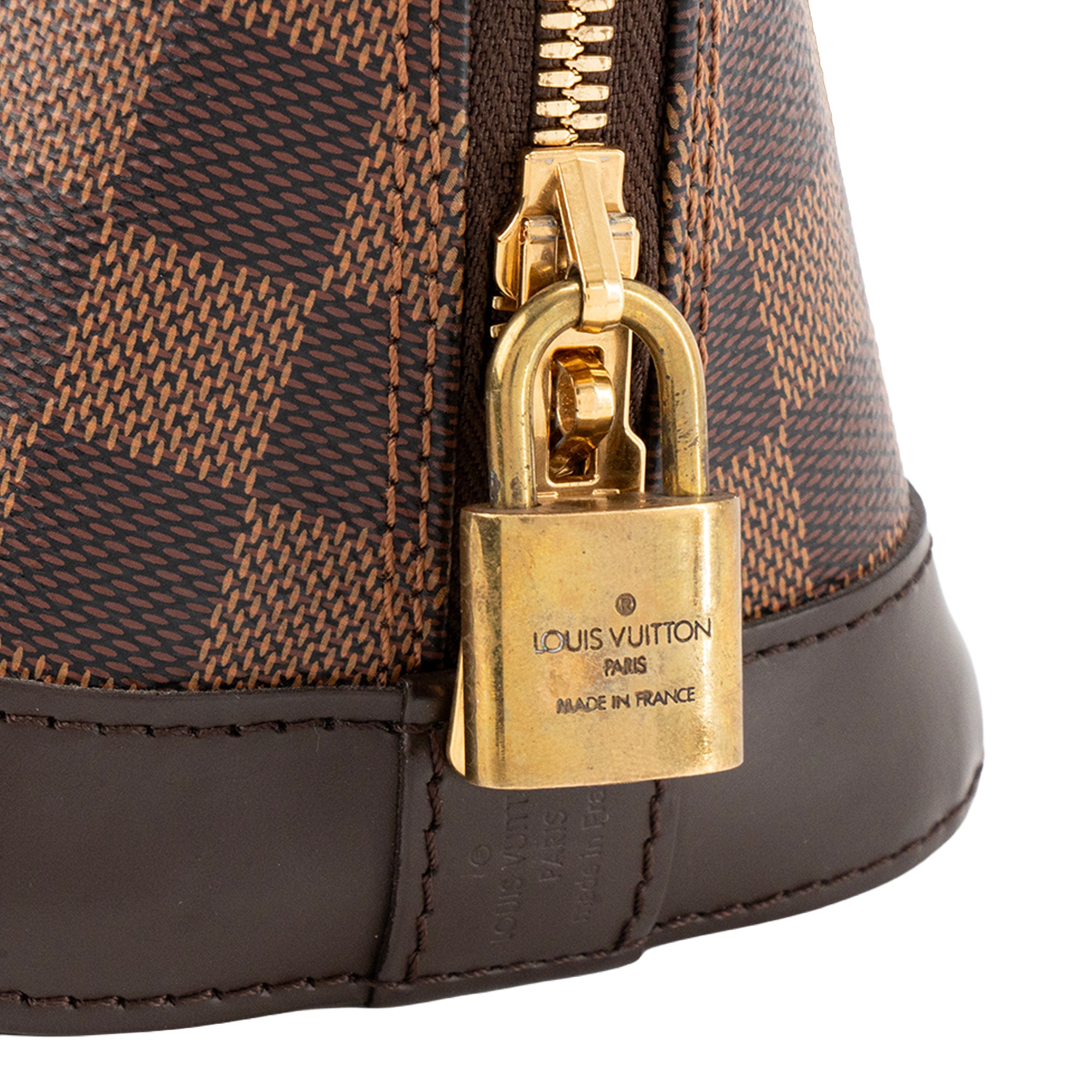 LOUIS VUITTON - Sac à bandoulière Alma BB Louis Vuitton en toile enduite damier ébène