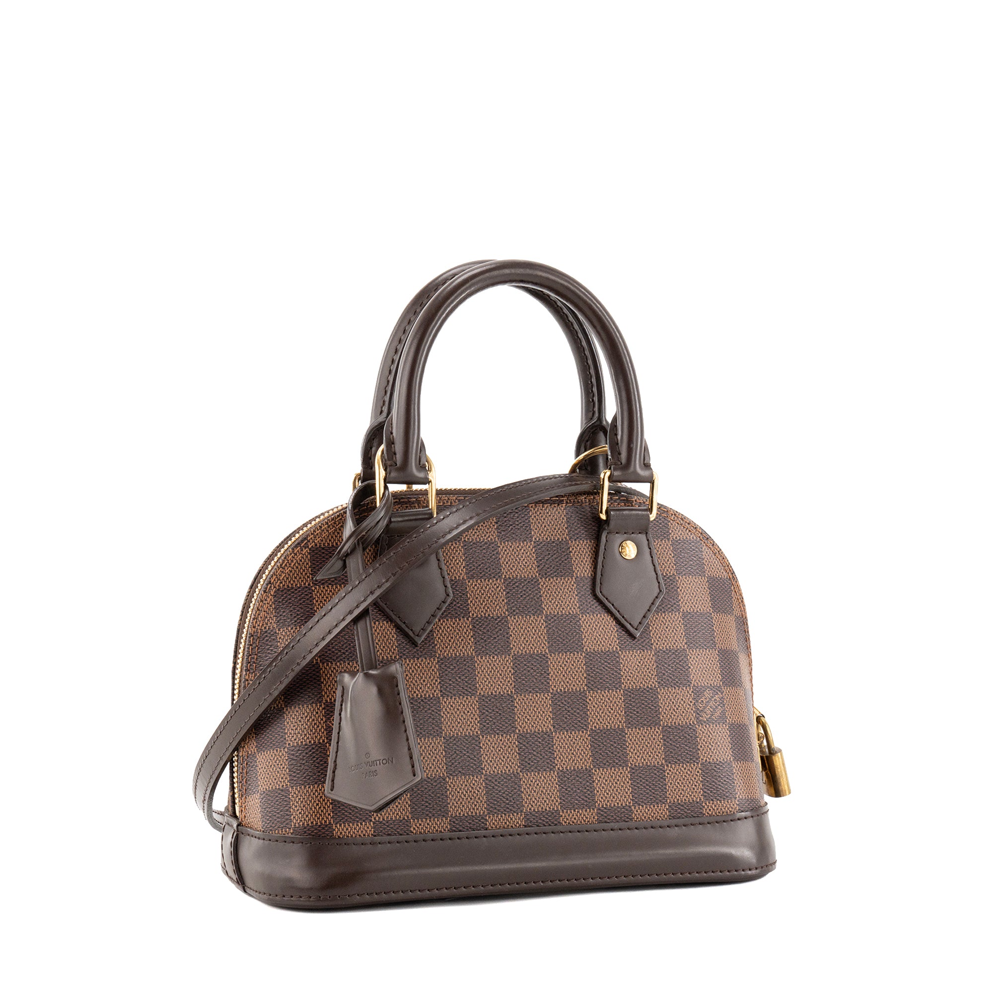 LOUIS VUITTON - Sac à bandoulière Alma BB Louis Vuitton en toile enduite damier ébène