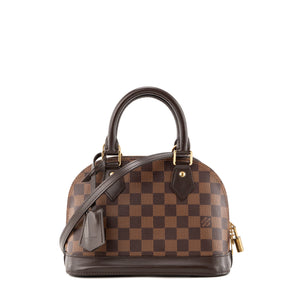 LOUIS VUITTON - Sac à bandoulière Alma BB Louis Vuitton en toile enduite damier ébène