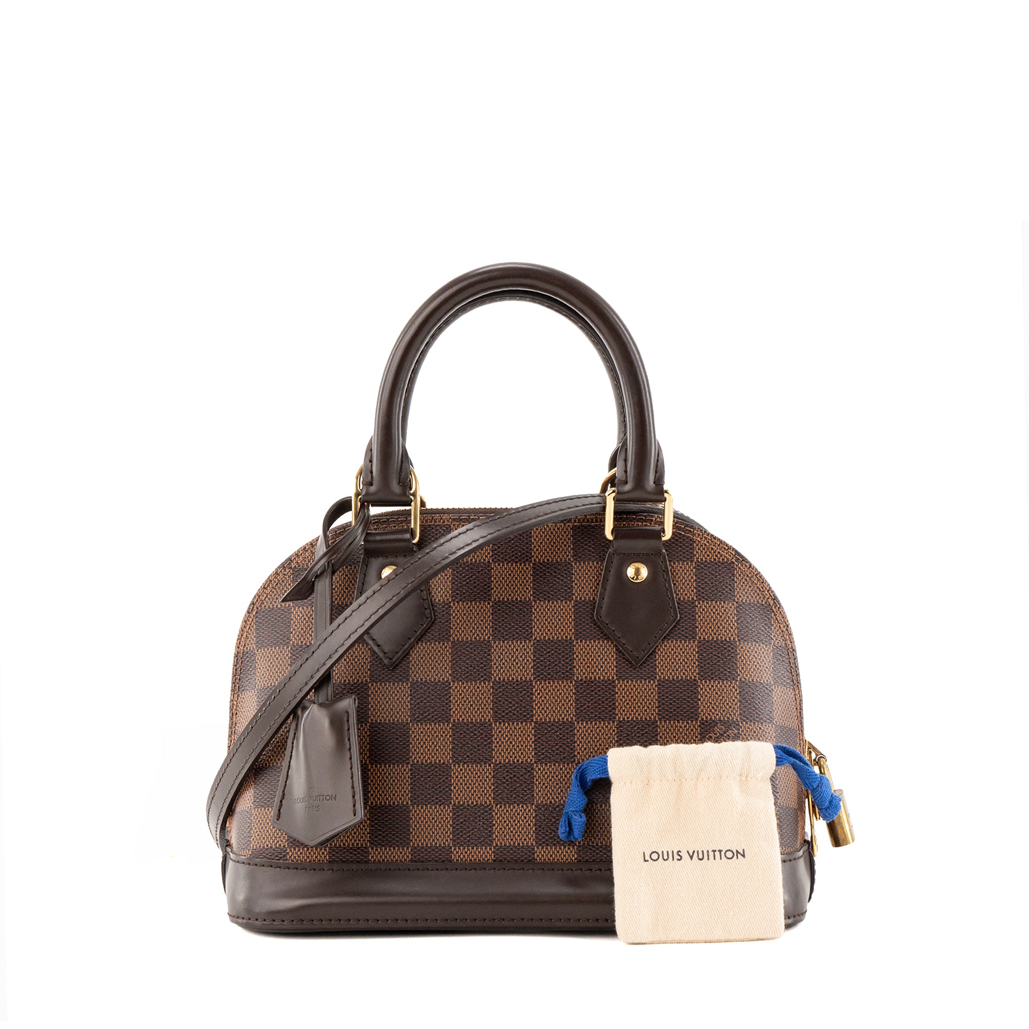 LOUIS VUITTON - Sac à bandoulière Alma BB Louis Vuitton en toile enduite damier ébène
