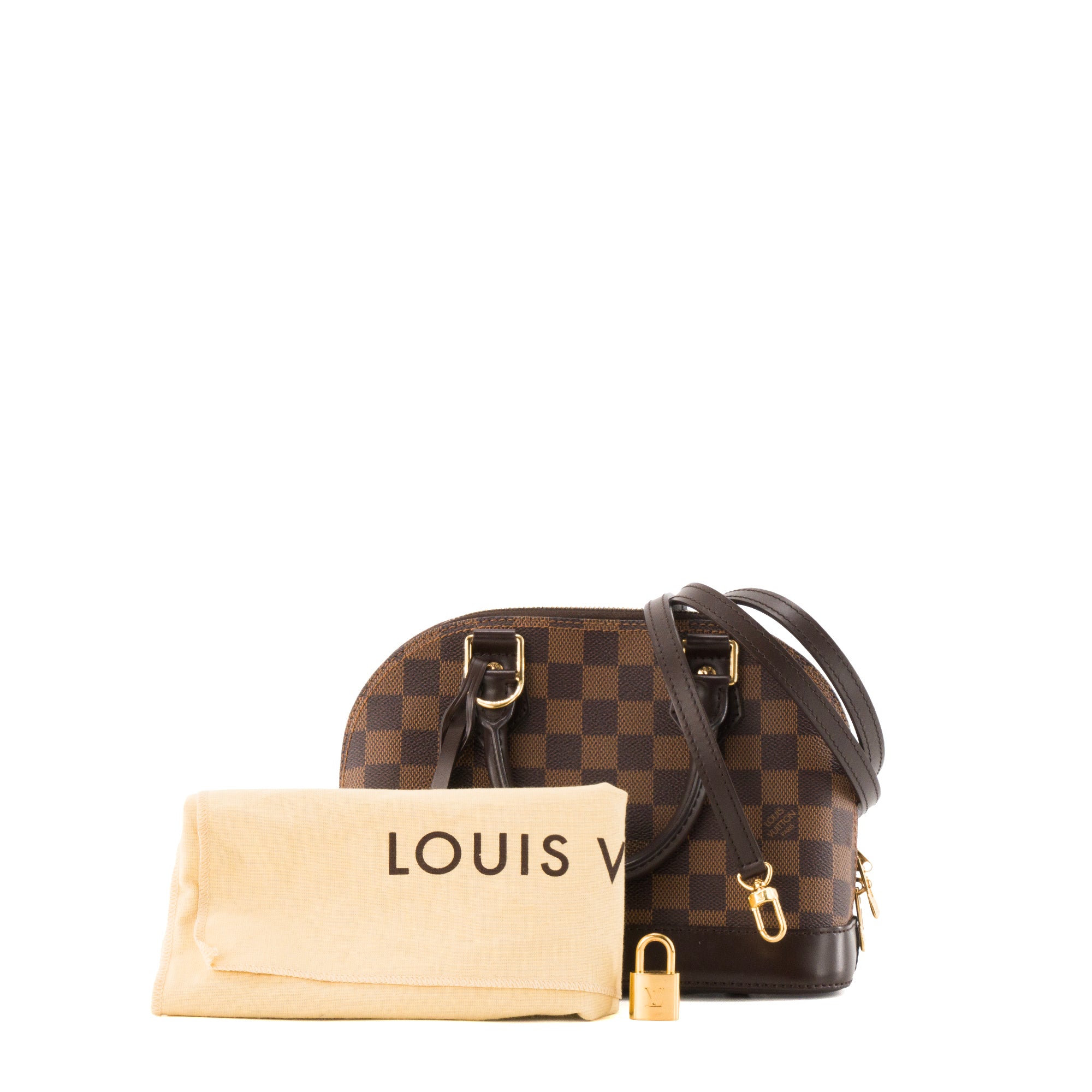 LOUIS VUITTON - Sac à bandoulière Alma BB Louis Vuitton en toile enduite damier ébène