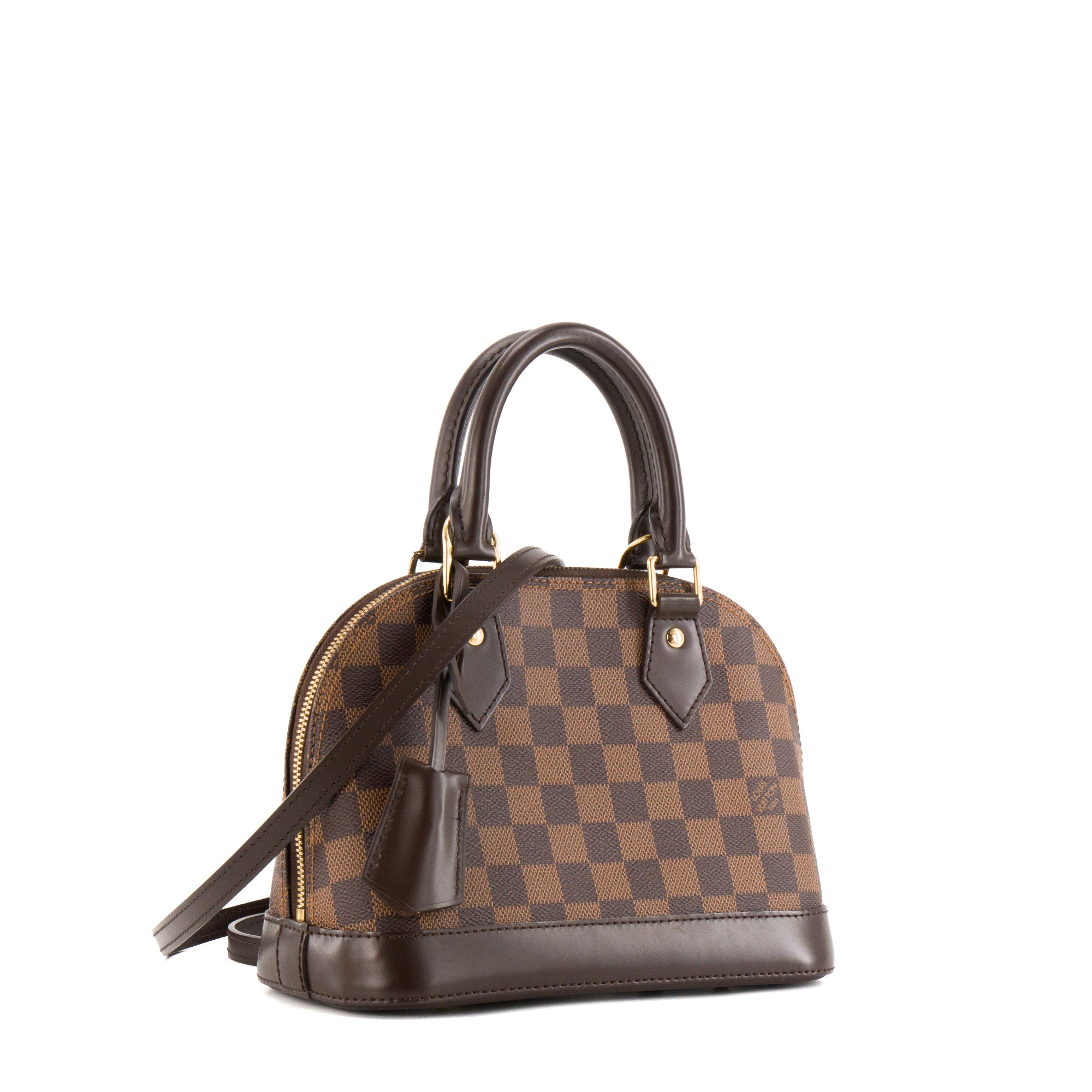 LOUIS VUITTON - Sac à bandoulière Alma BB Louis Vuitton en toile enduite damier ébène