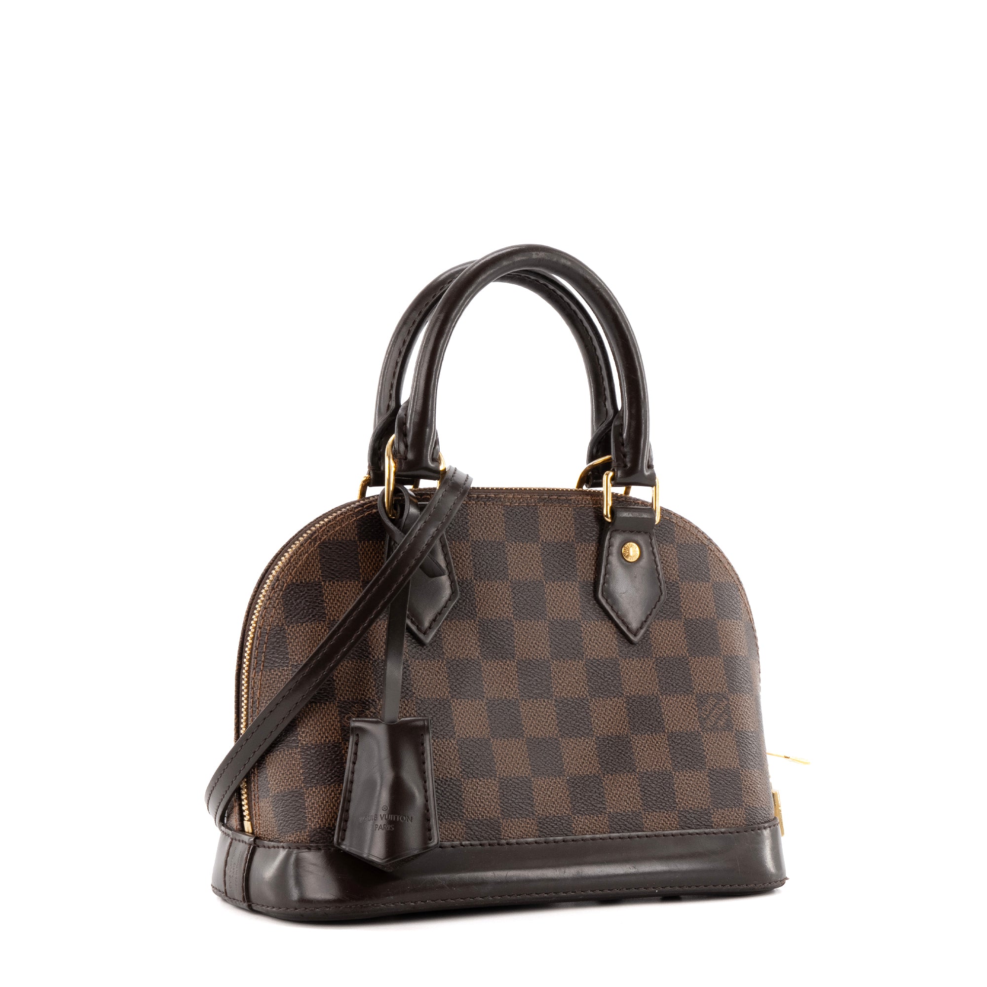 LOUIS VUITTON - Sac à bandoulière Alma BB Louis Vuitton en toile enduite damier ébène