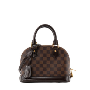 LOUIS VUITTON - Sac à bandoulière Alma BB Louis Vuitton en toile enduite damier ébène