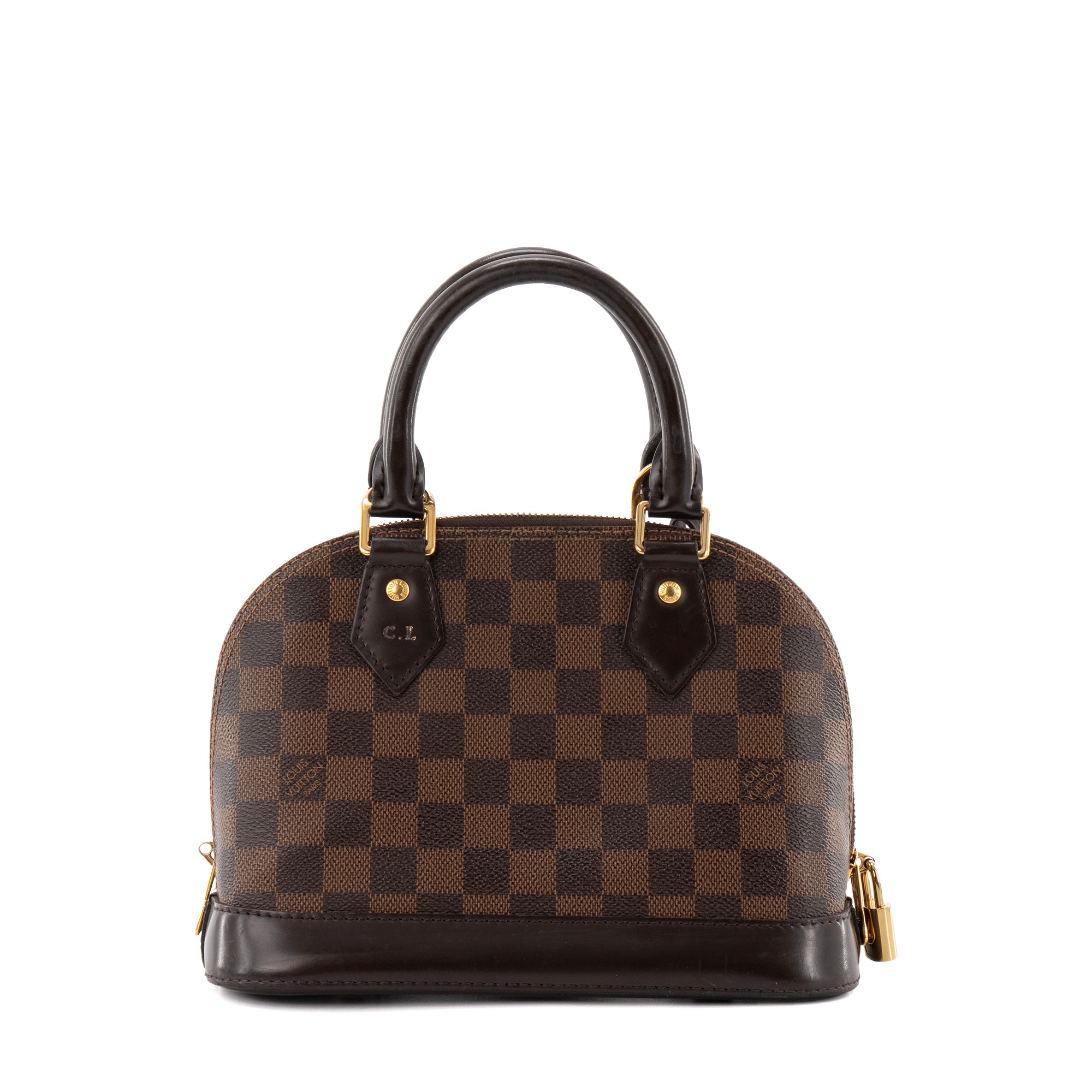 LOUIS VUITTON - Sac à bandoulière Alma BB Louis Vuitton en toile enduite damier ébène