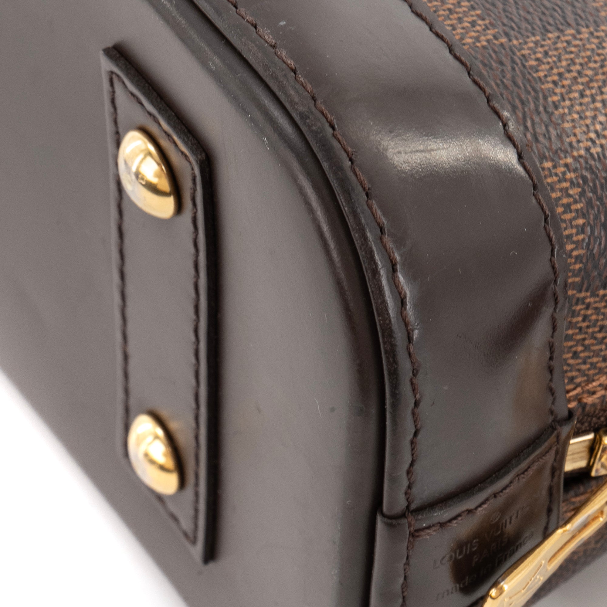 LOUIS VUITTON - Sac à bandoulière Alma BB Louis Vuitton en toile enduite damier ébène
