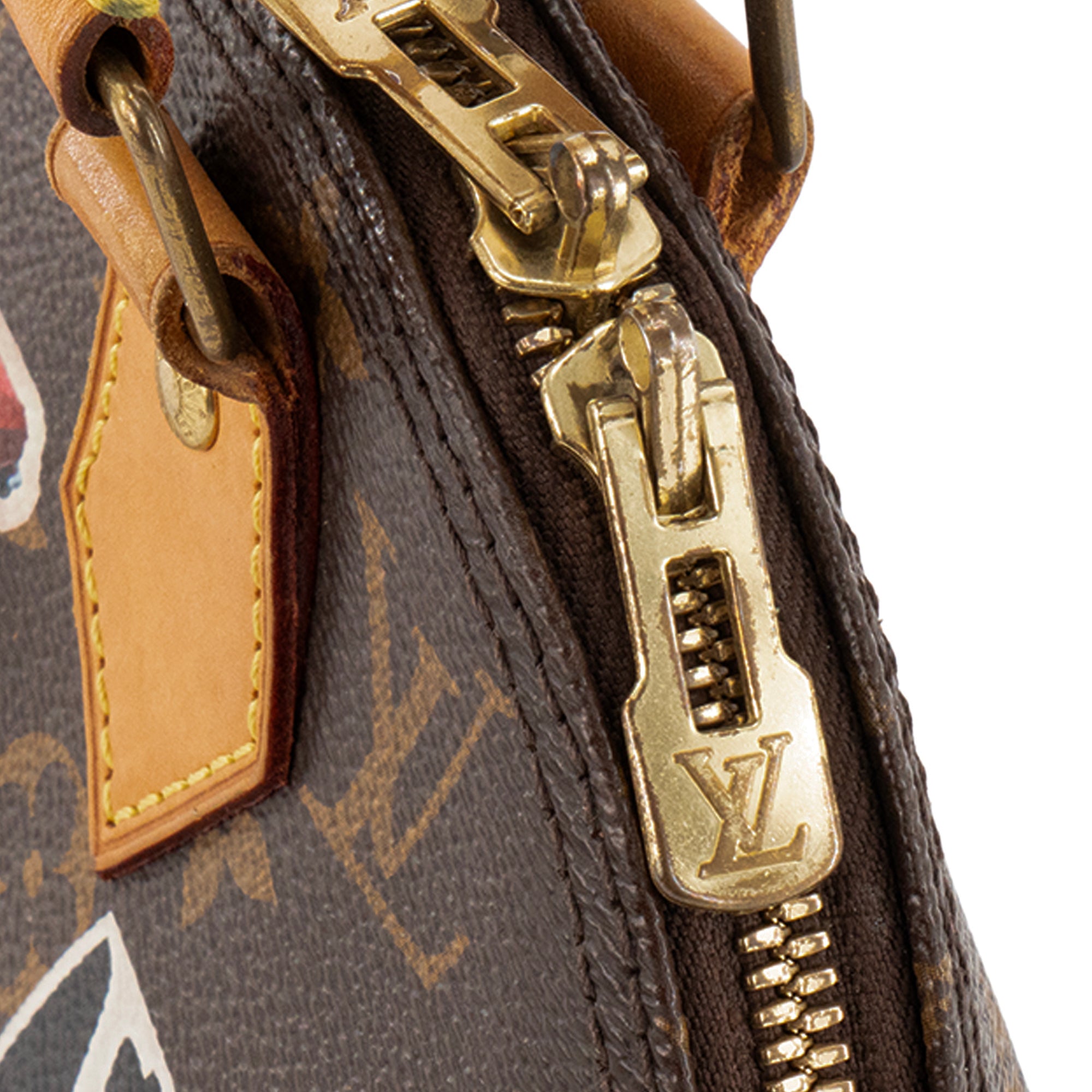 LOUIS VUITTON - Sac à bandoulière Alma BB World Tour Louis Vuitton en toile enduite monogrammée