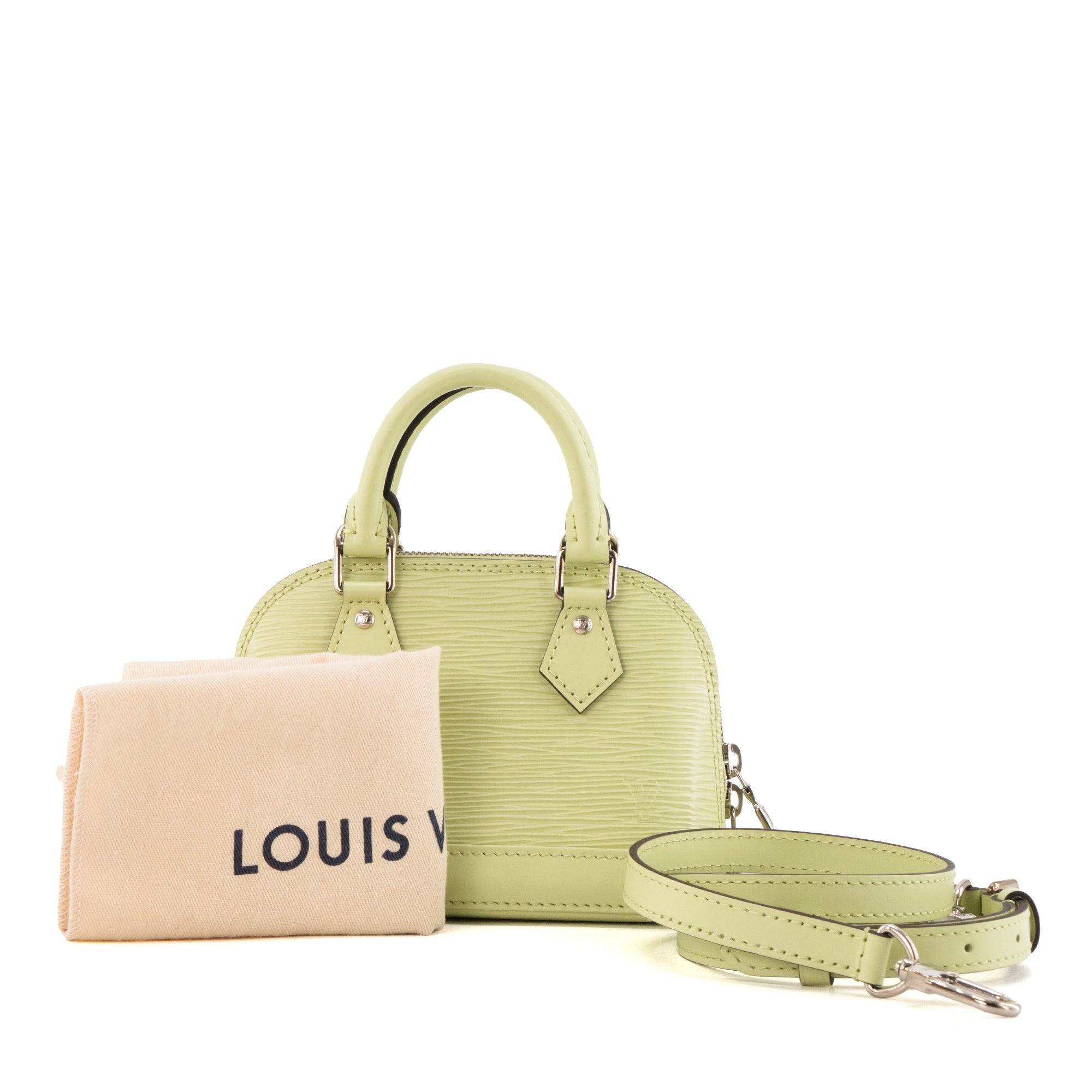LOUIS VUITTON - Sac à bandoulière Alma nano Louis Vuitton en cuir épi vert pastel