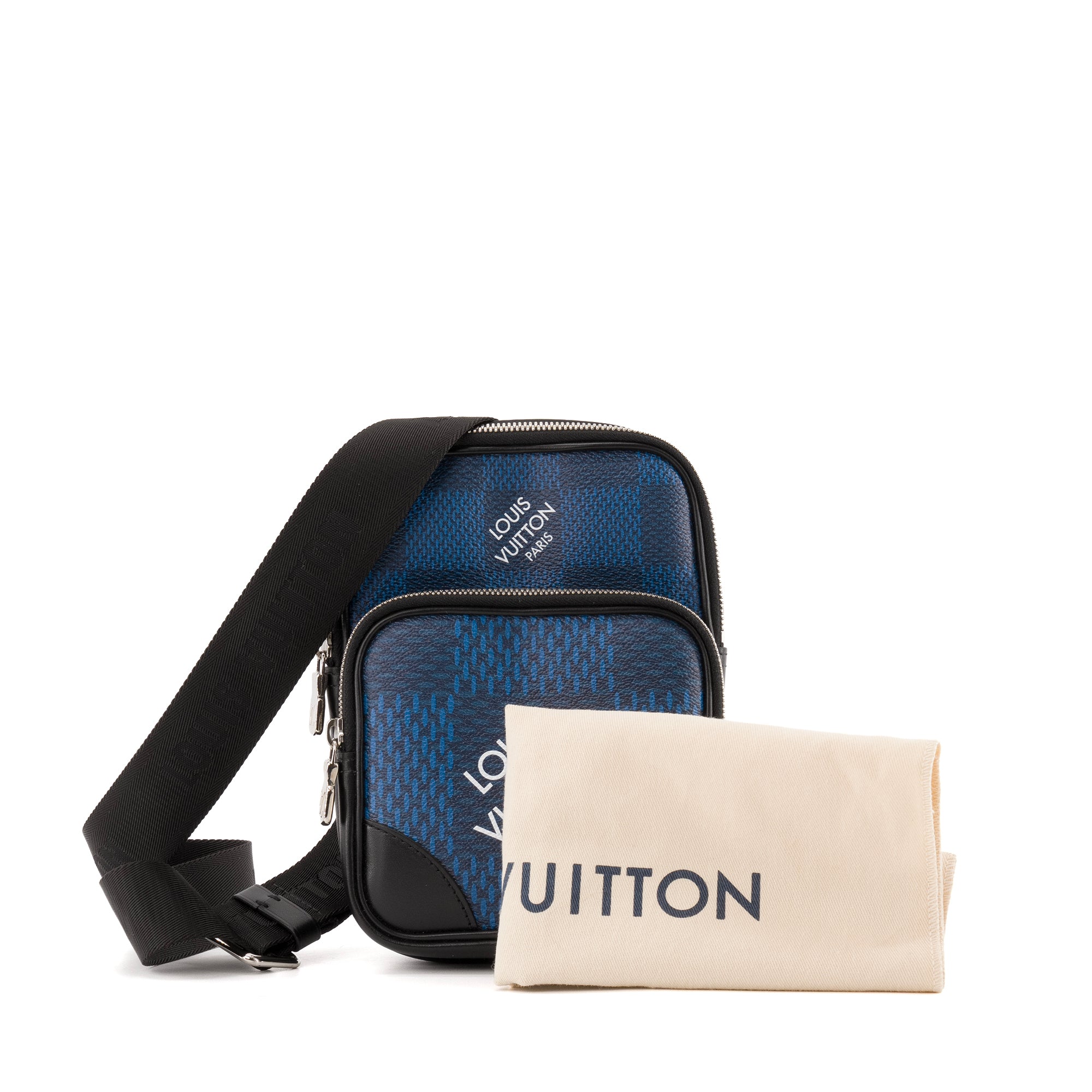 LOUIS VUITTON - Sac à bandoulière Amazone 3D Louis Vuitton en toile enduite bleue