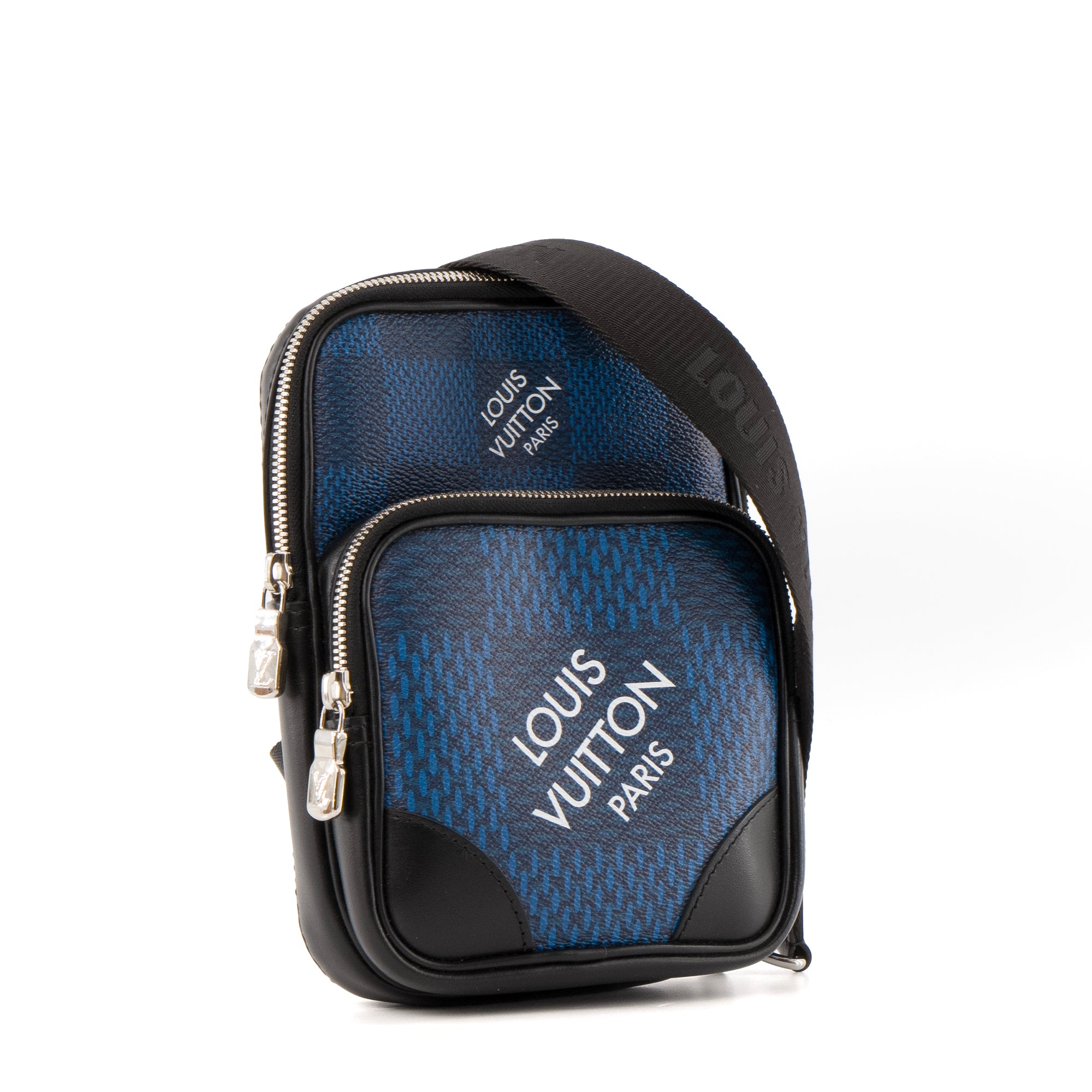 LOUIS VUITTON - Sac à bandoulière Amazone 3D Louis Vuitton en toile enduite bleue