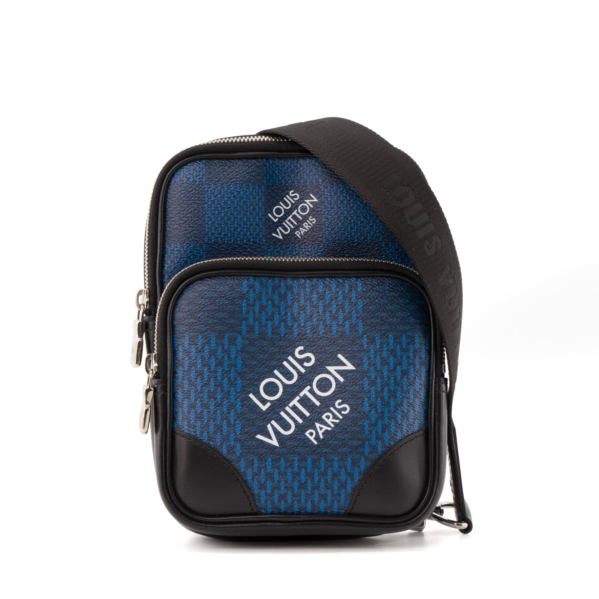 LOUIS VUITTON - Sac à bandoulière Amazone 3D Louis Vuitton en toile enduite bleue