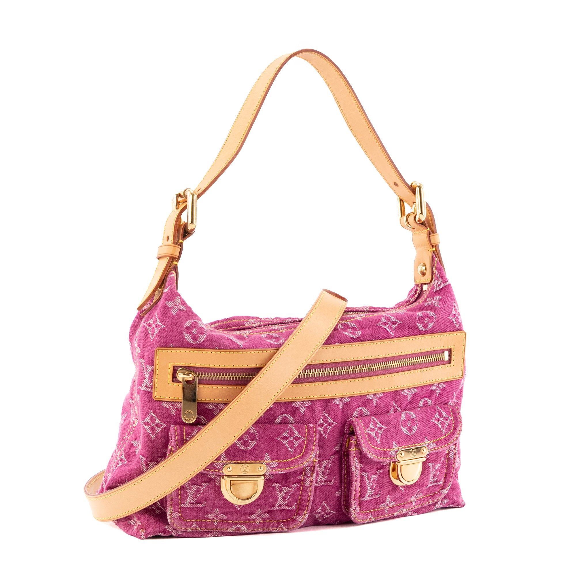 LOUIS VUITTON - Sac à bandoulière Baggy Louis Vuitton en denim rose